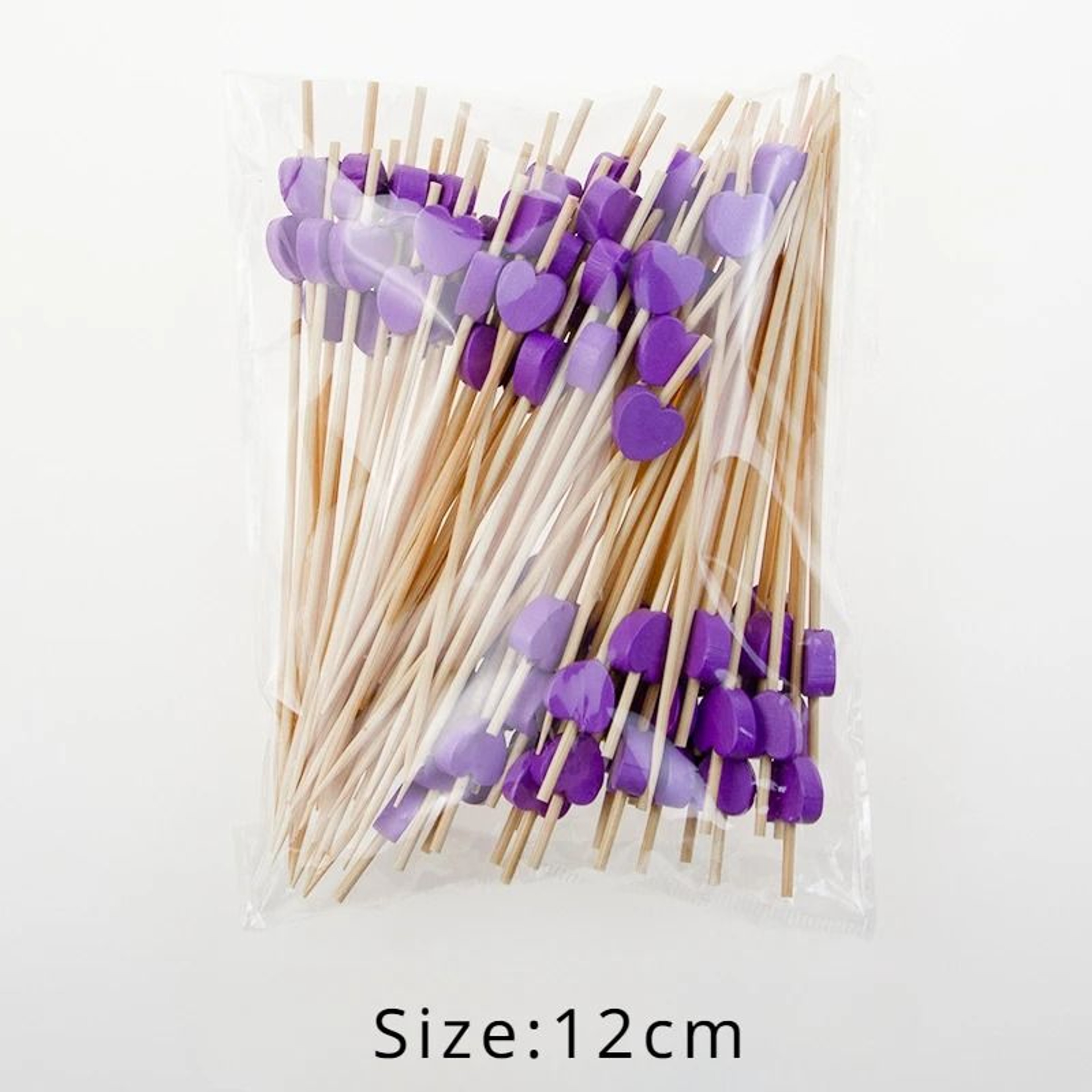 50Piece Heart Bamboo Fruit Skewers 12