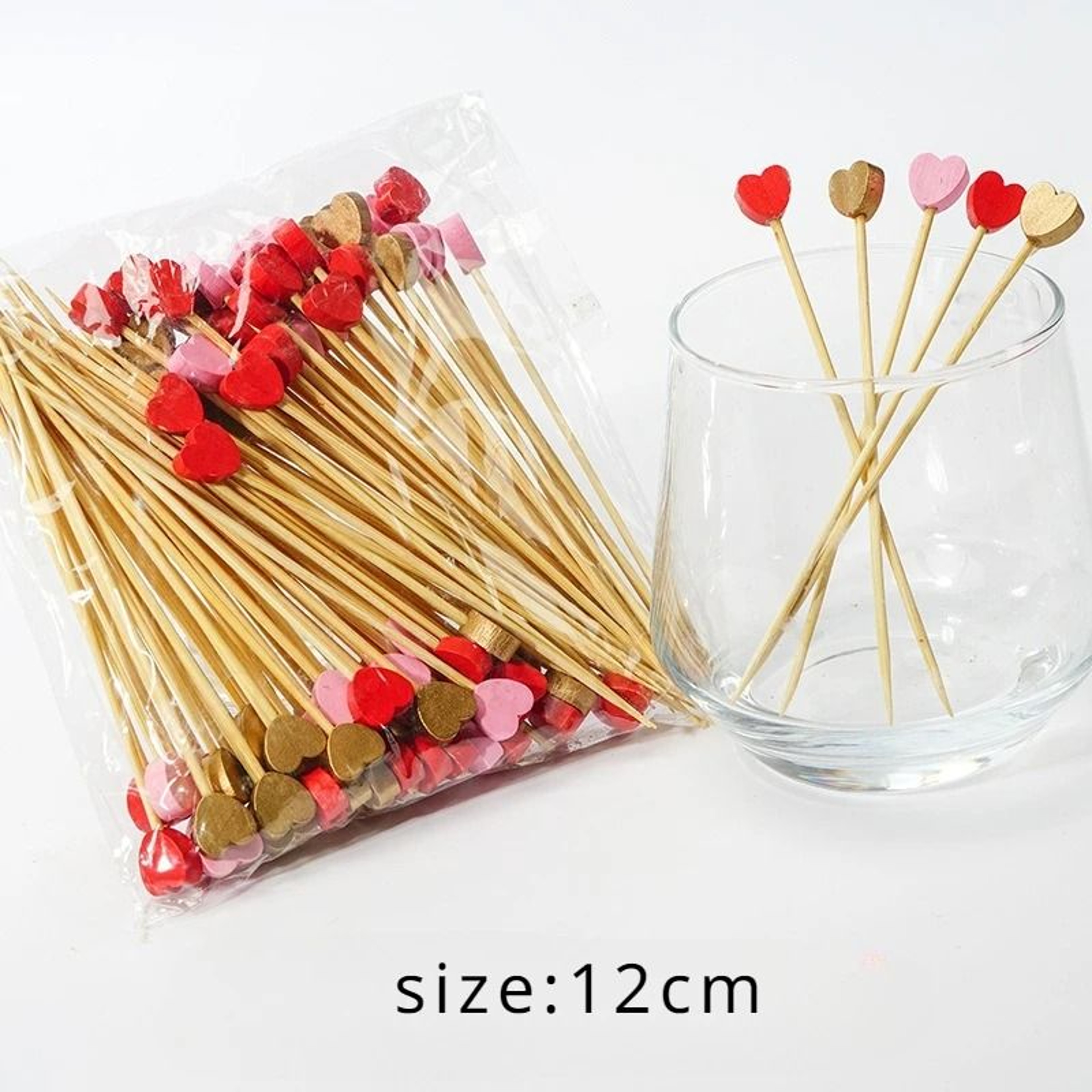 50Piece Heart Bamboo Fruit Skewers 7