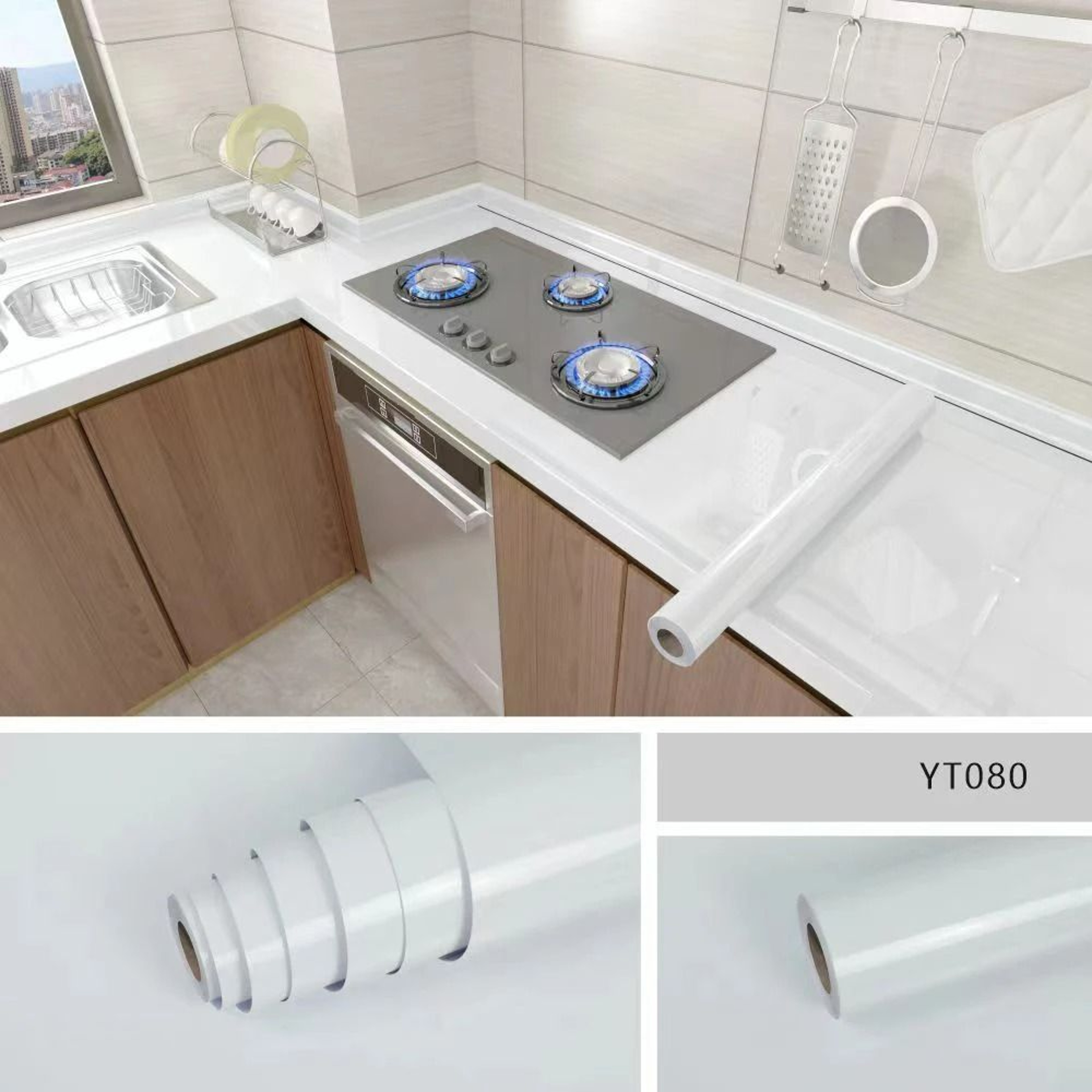 OilProof SelfAdhesive Marble Wallpaper  Countertop Sticker 8