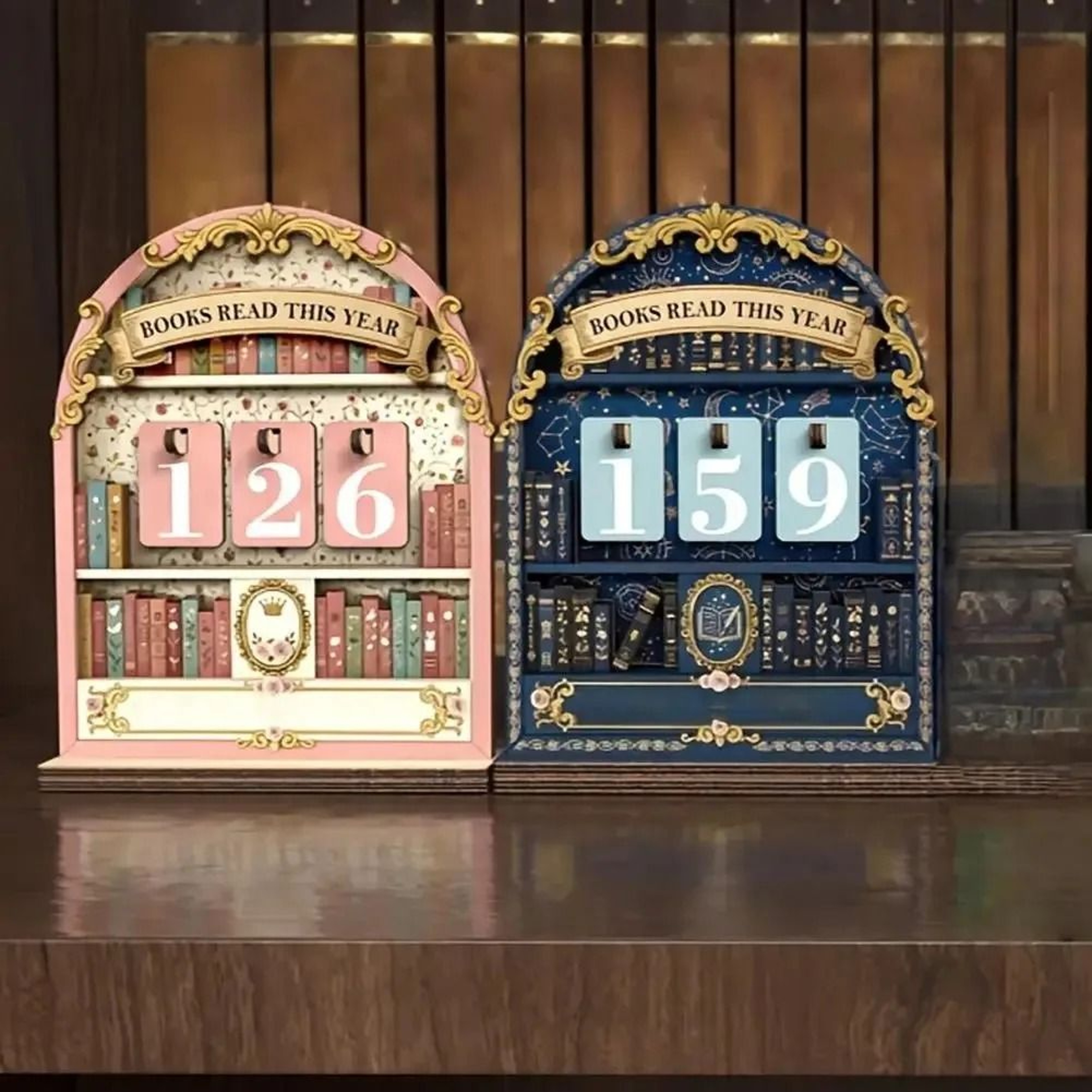 Vintage Wooden Reading Tracker  Counter 1