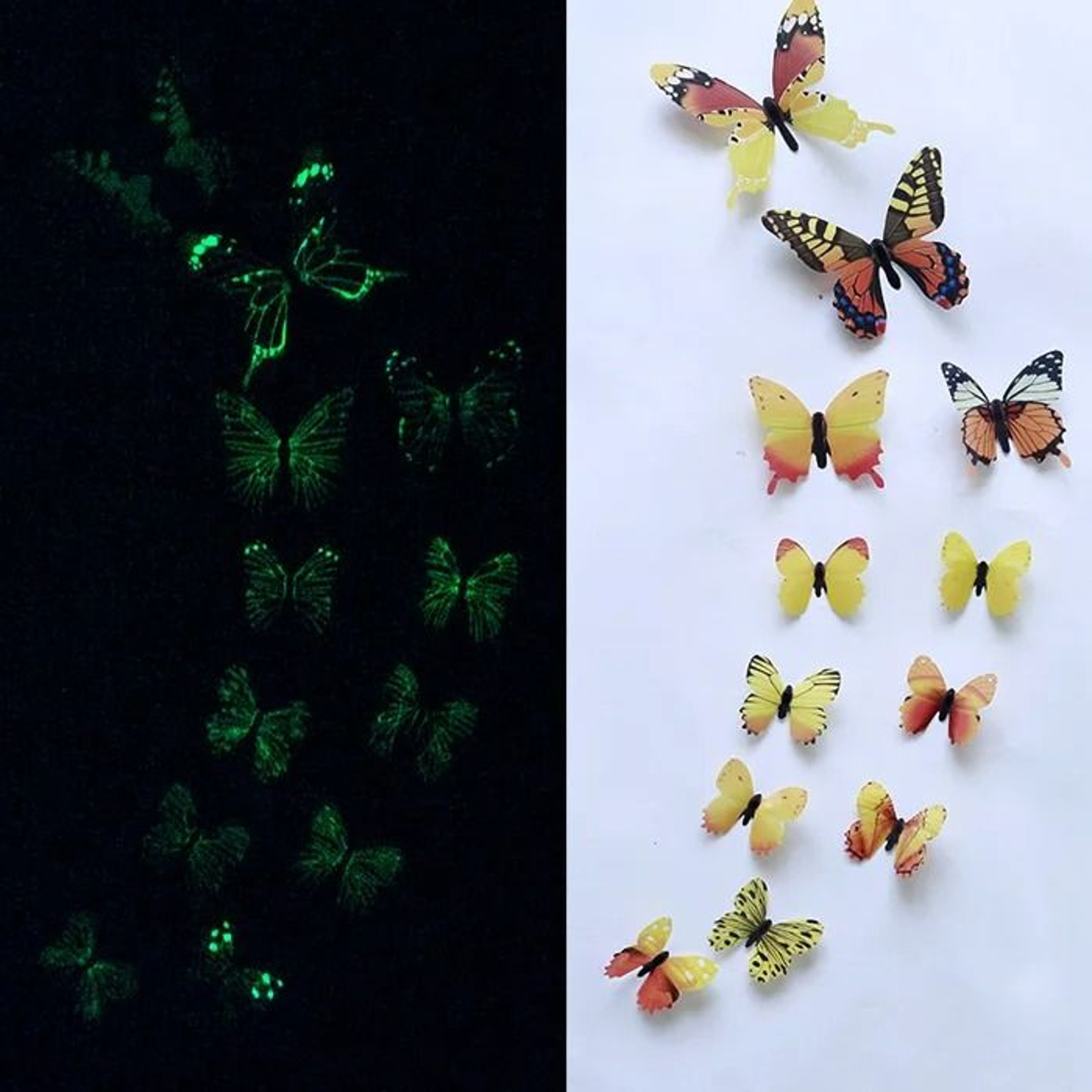 12Piece Luminous 3D Butterfly Wall  Fridge Stickers 11