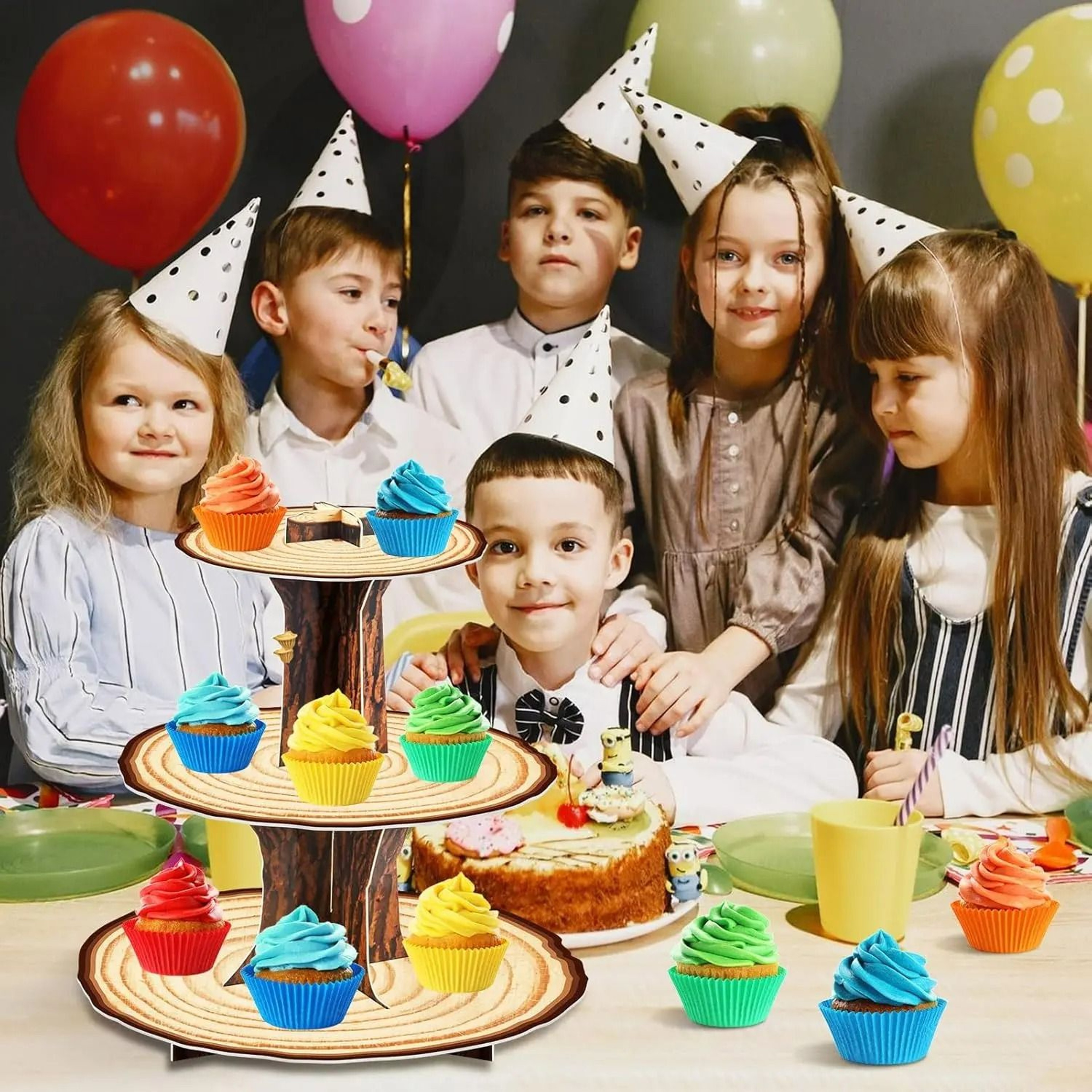 3Tier Rustic Wooden Cupcake Stand 5