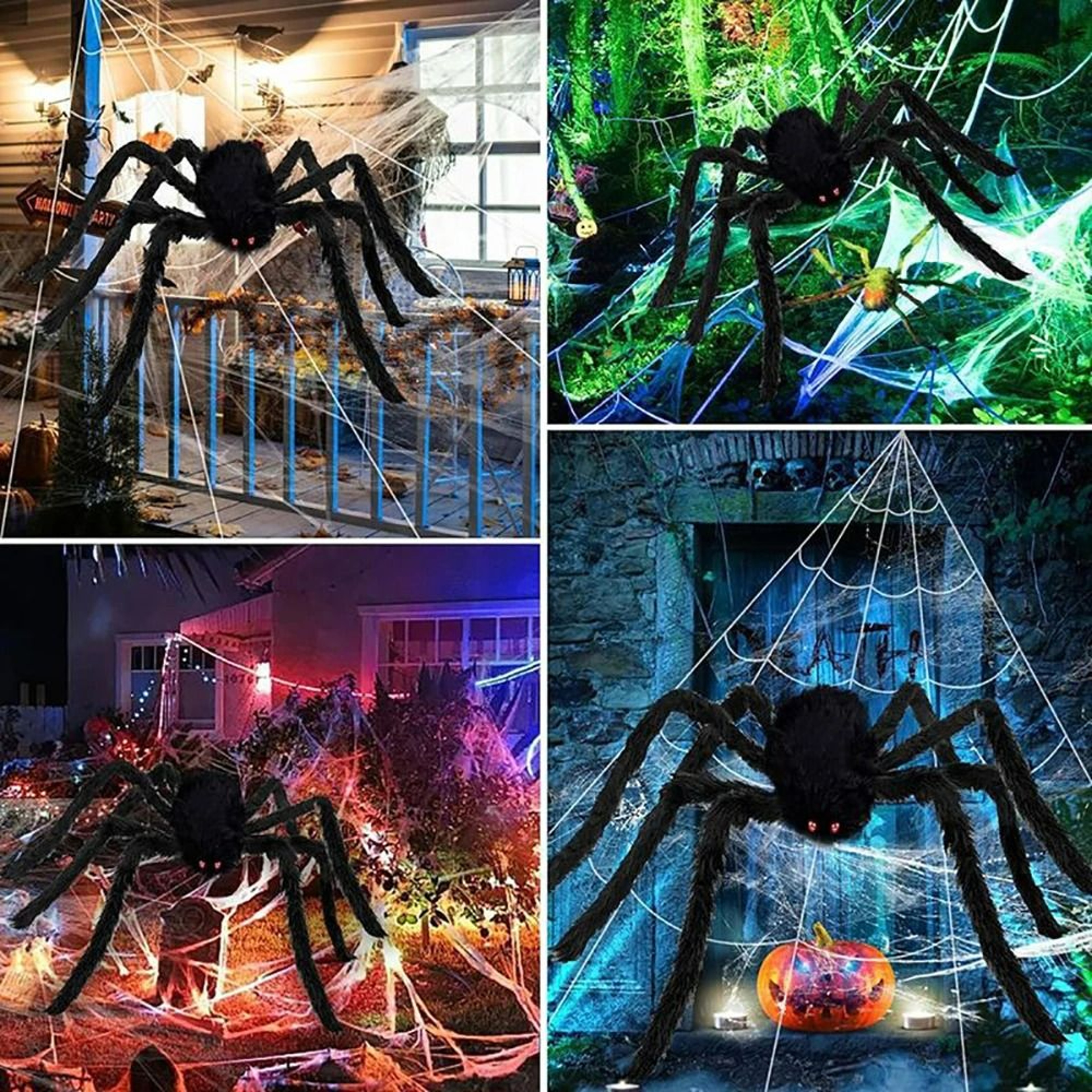 Large Plush Triangle Spider Web  Simulation Spider Set 3