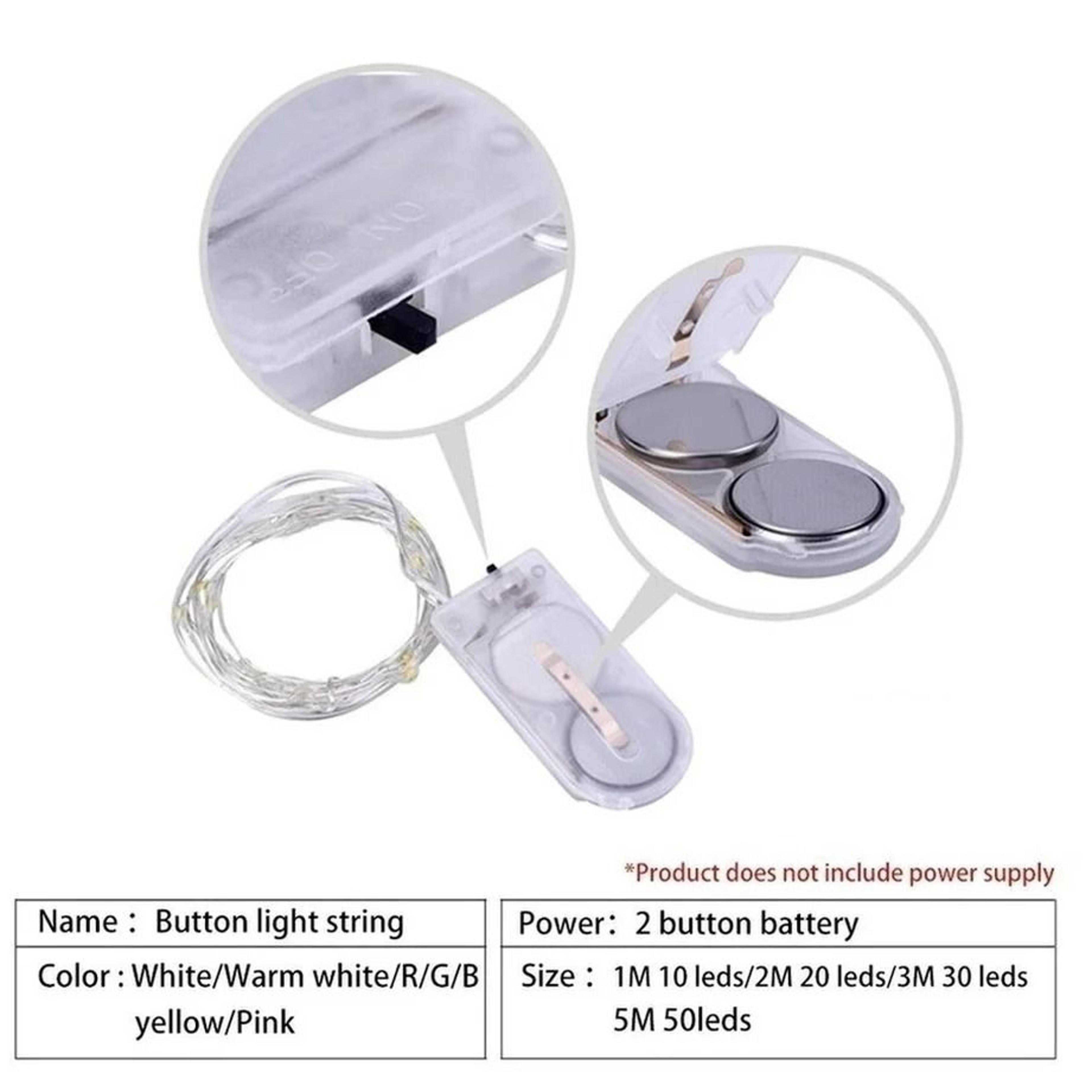 10Piece Copper Wire LED Fairy String Lights Pack 4