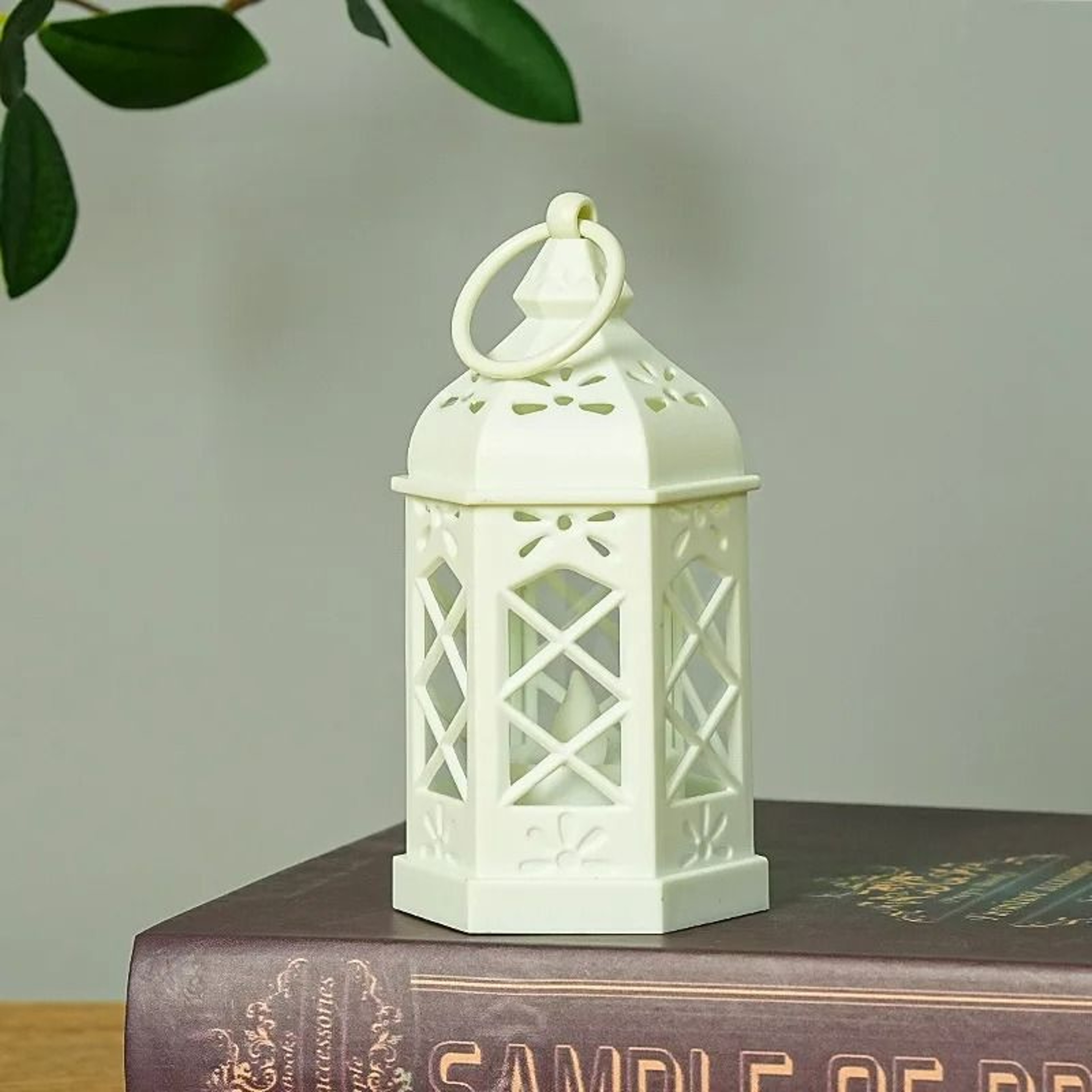 Retro Hexagonal LED Wind Lamp Candle Lantern 8