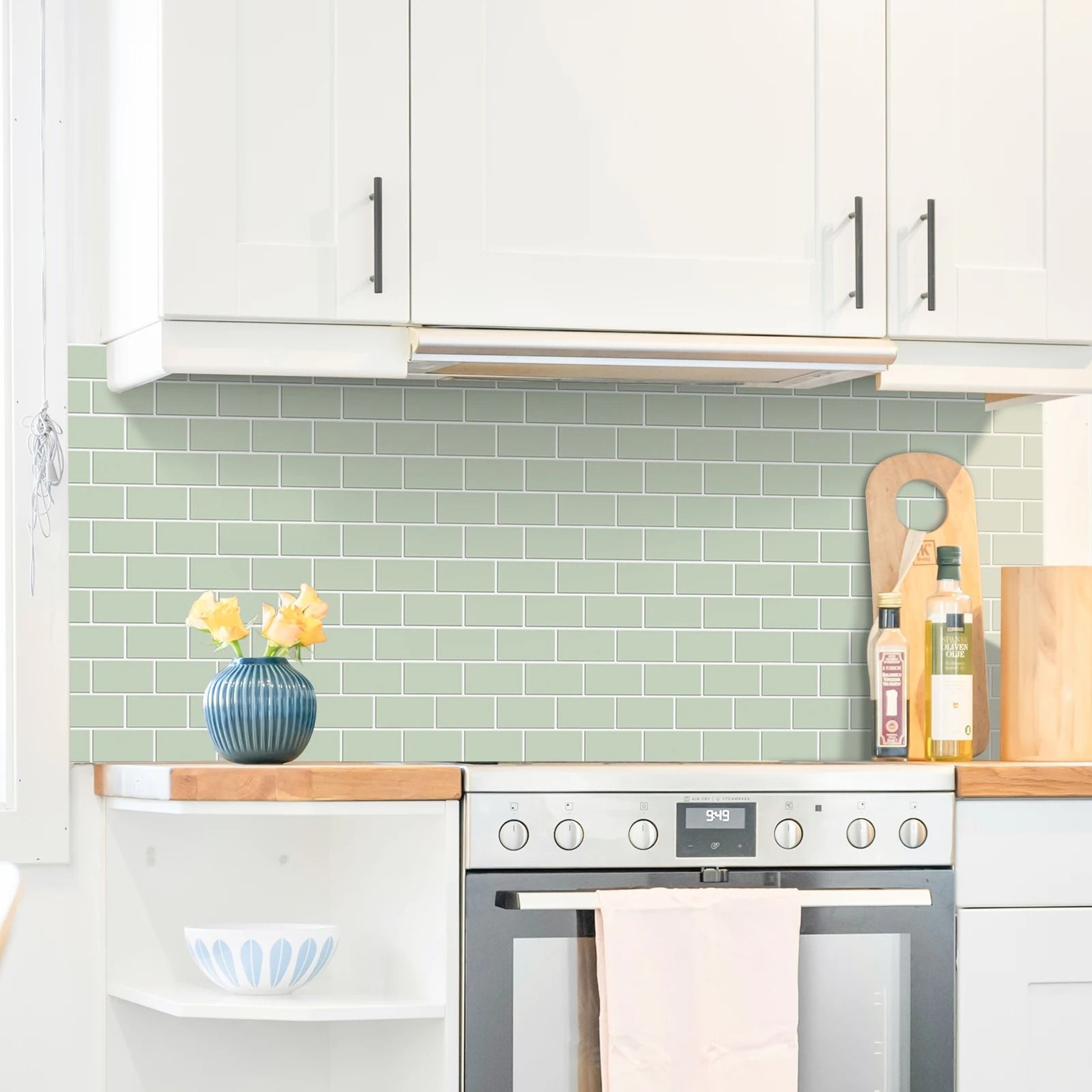 5Piece 3D Subway Tile Peel And Stick Backsplash 3