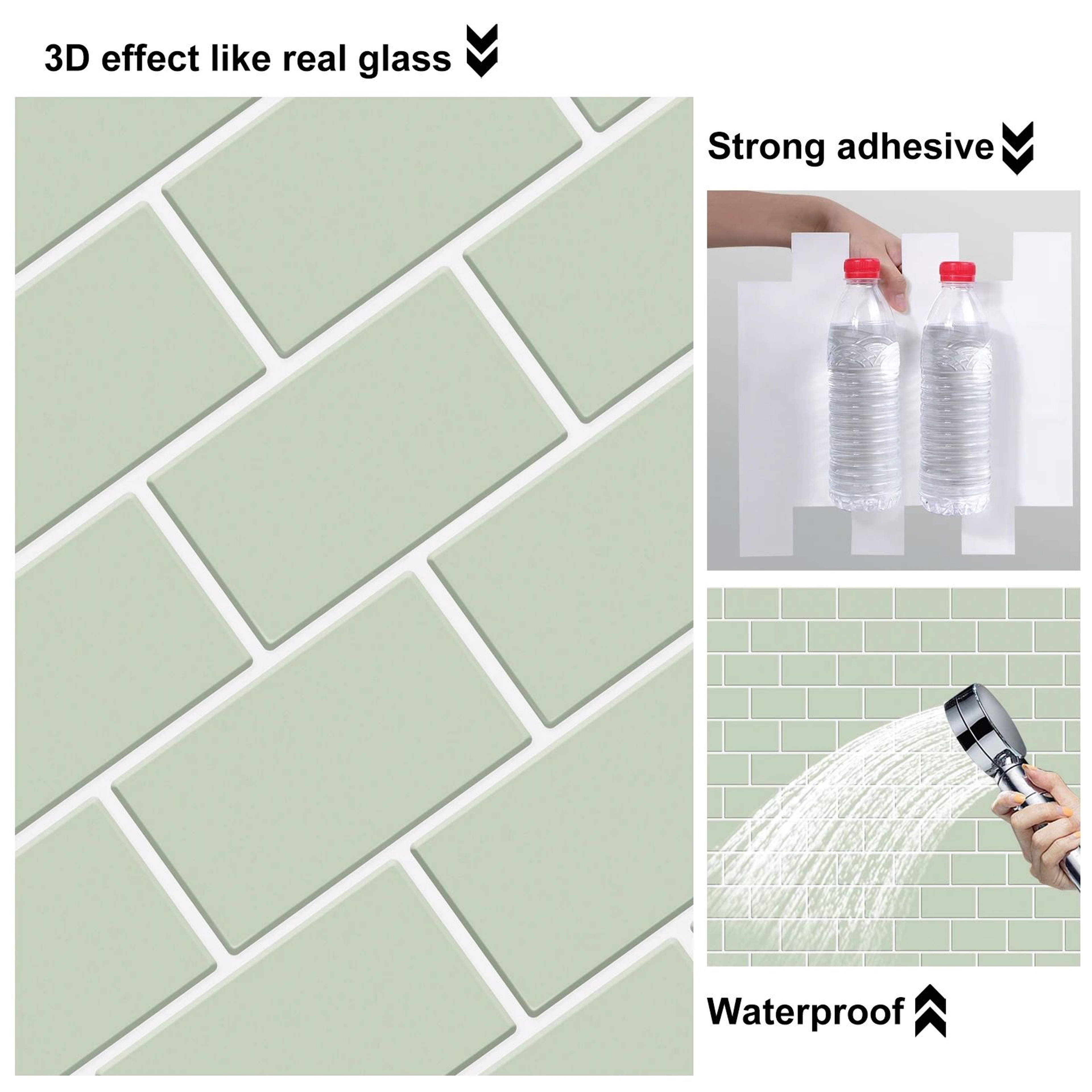 5Piece 3D Subway Tile Peel And Stick Backsplash 5
