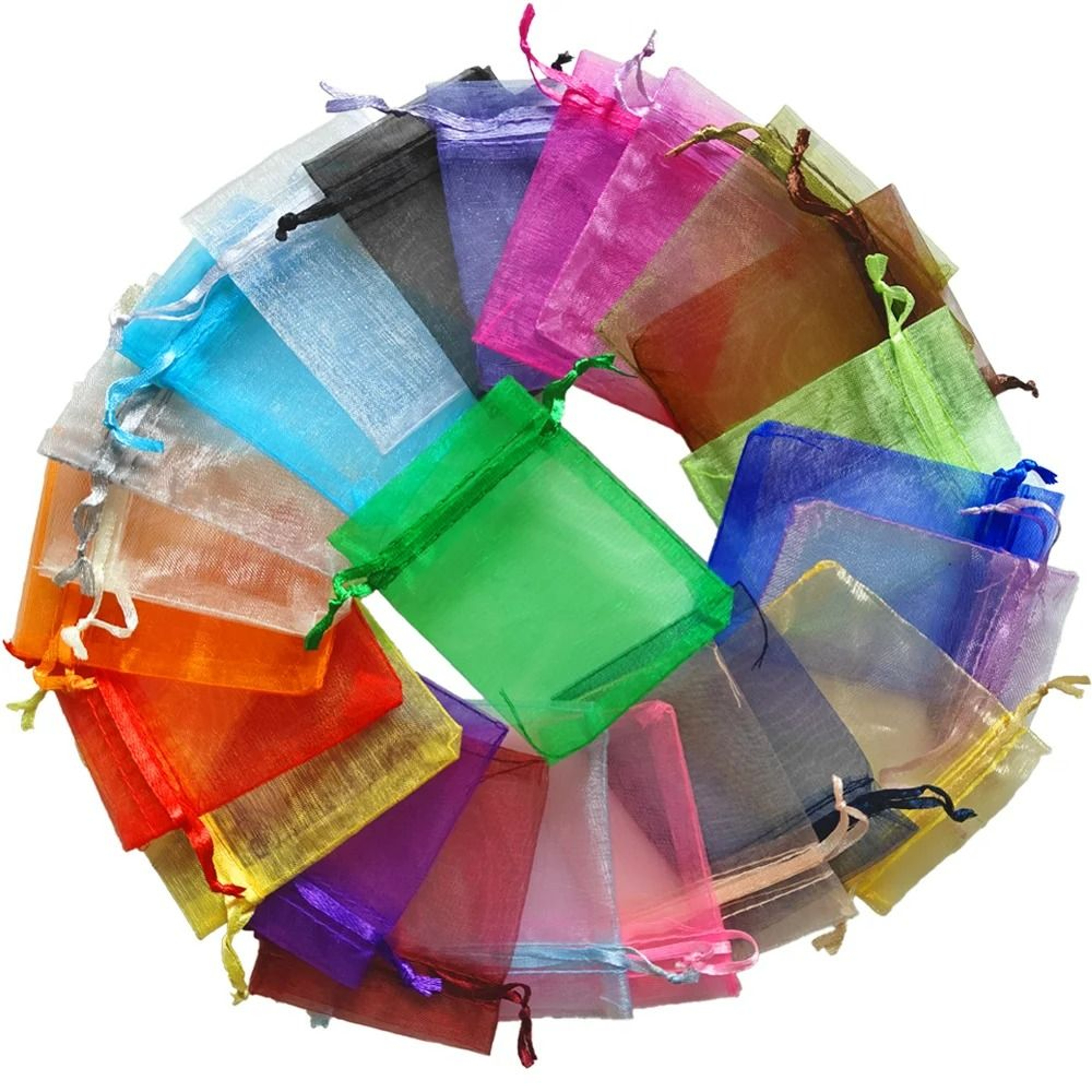 25Piece Multicolor Organza Drawstring Gift Bags 0