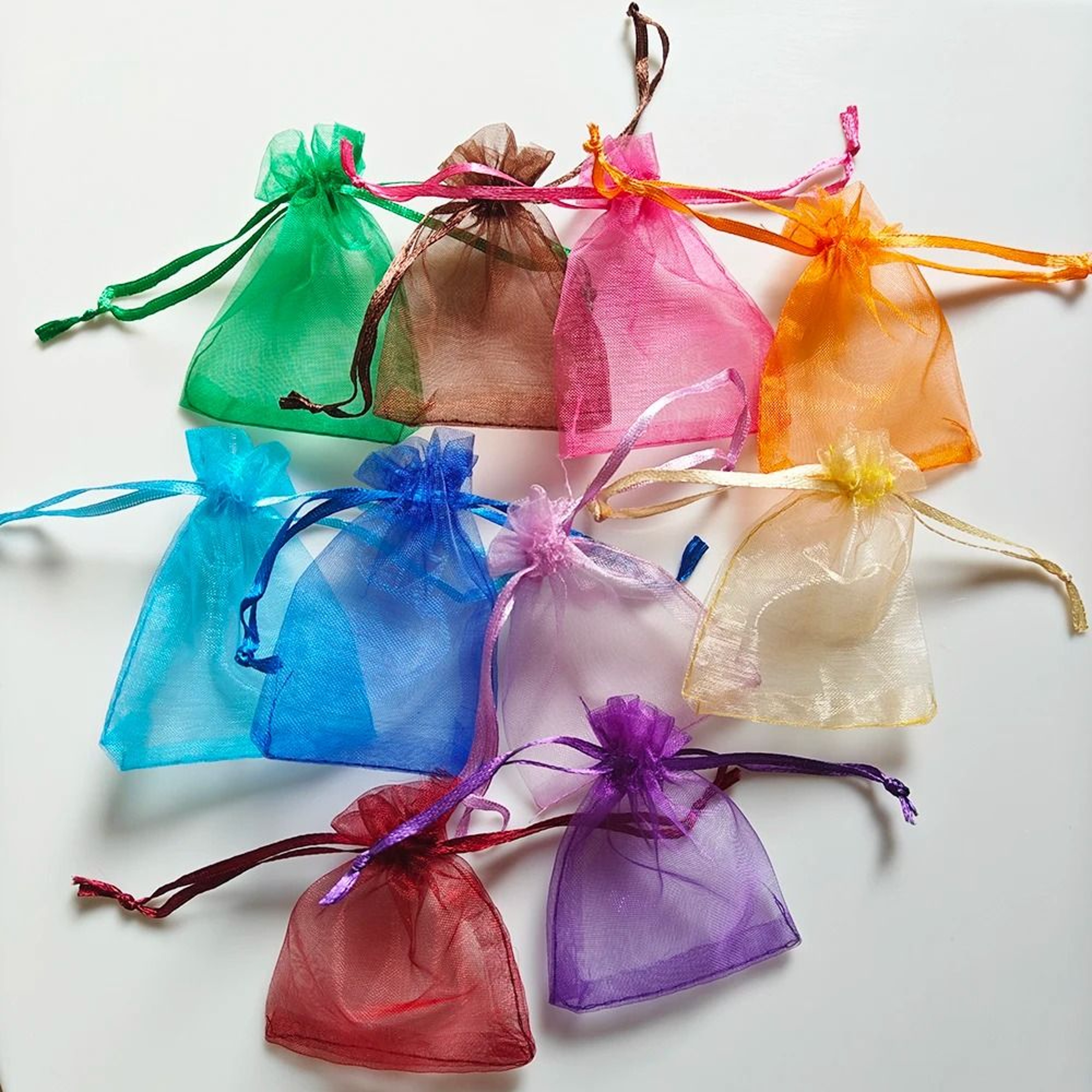 25Piece Multicolor Organza Drawstring Gift Bags 2