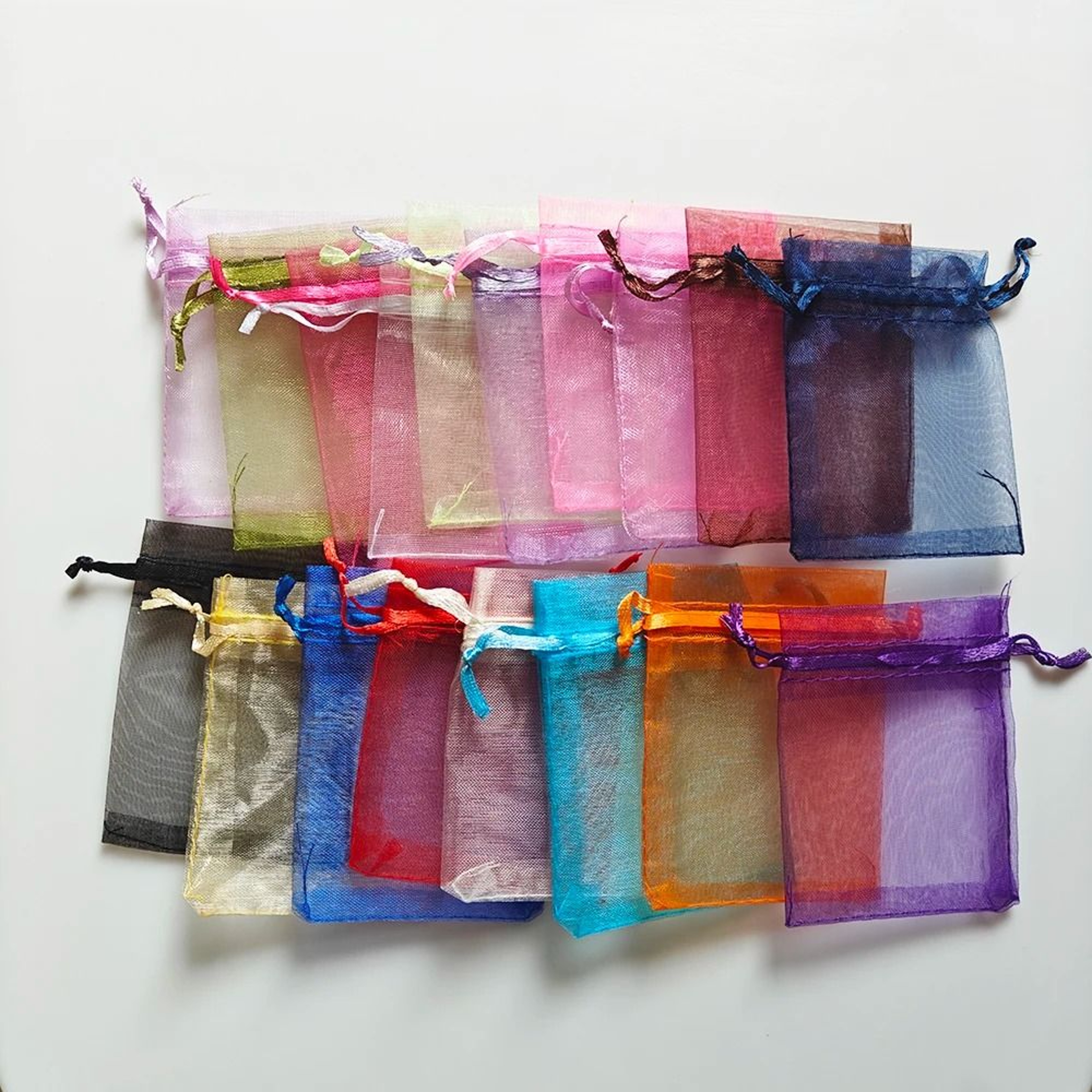 25Piece Multicolor Organza Drawstring Gift Bags 5