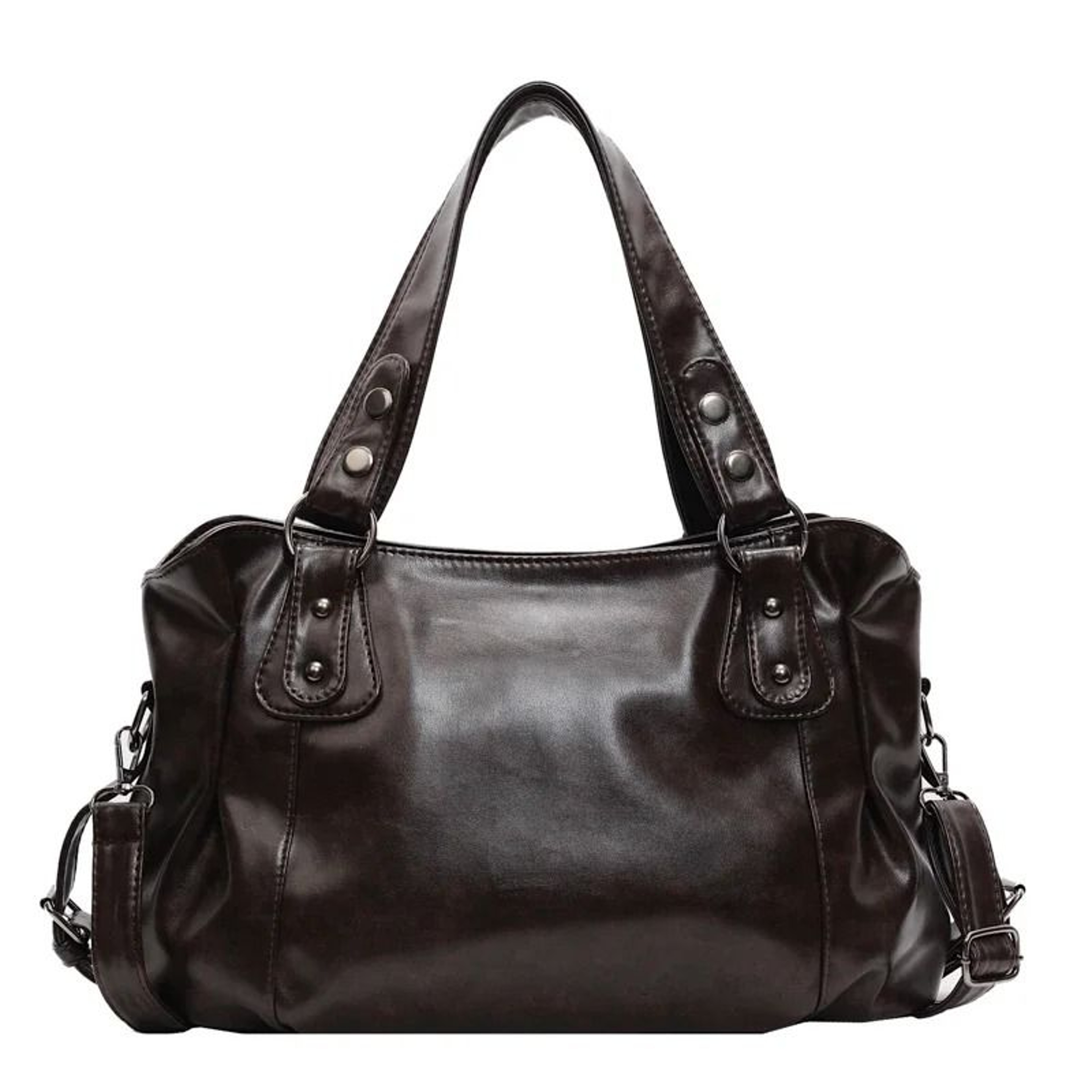 Retro Solid Color Luxury PU Leather Tote Bag 9
