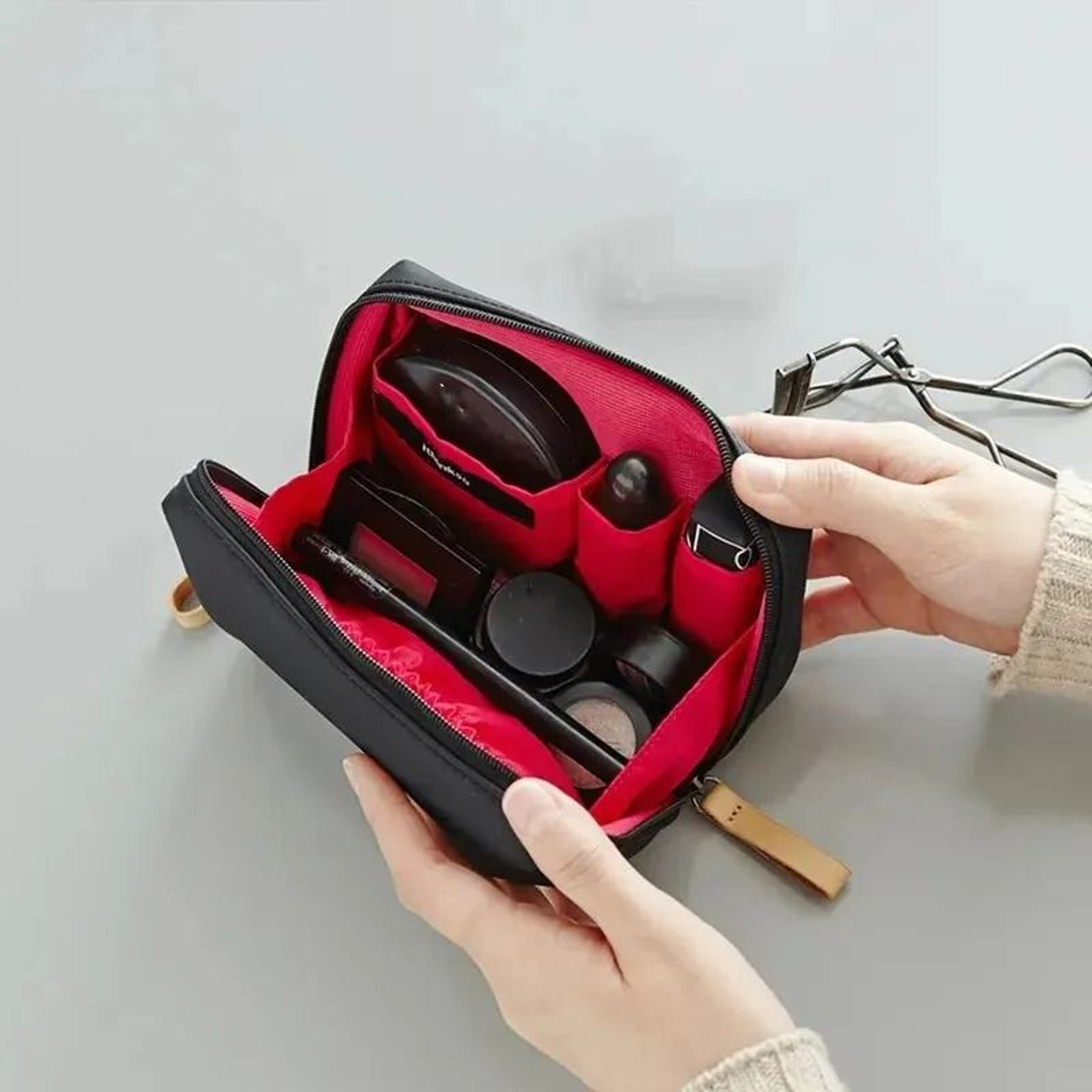 Womens Solid Color Waterproof Cosmetic Makeup Bag 1
