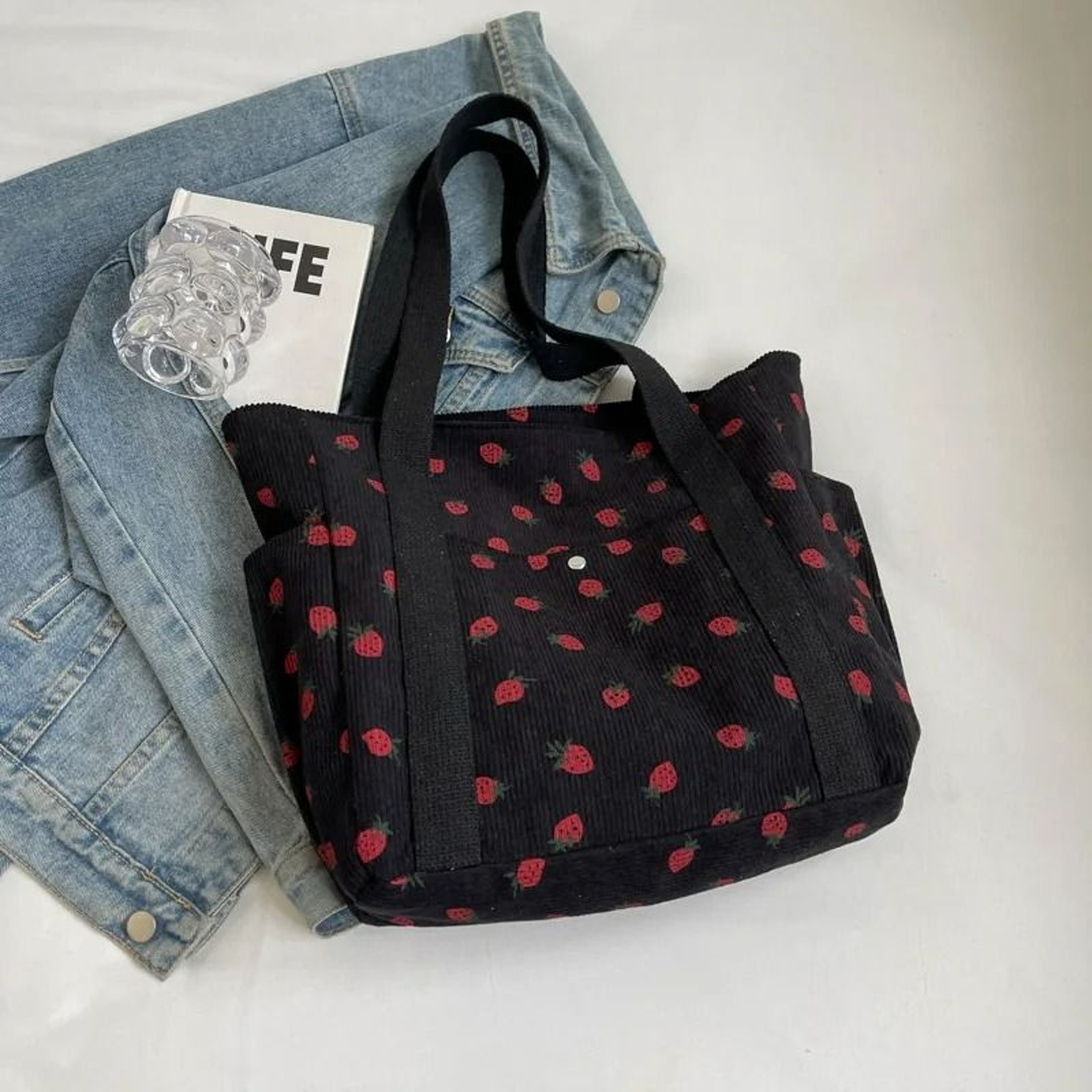 Printed Corduroy Underarm Shoulder Bag 9