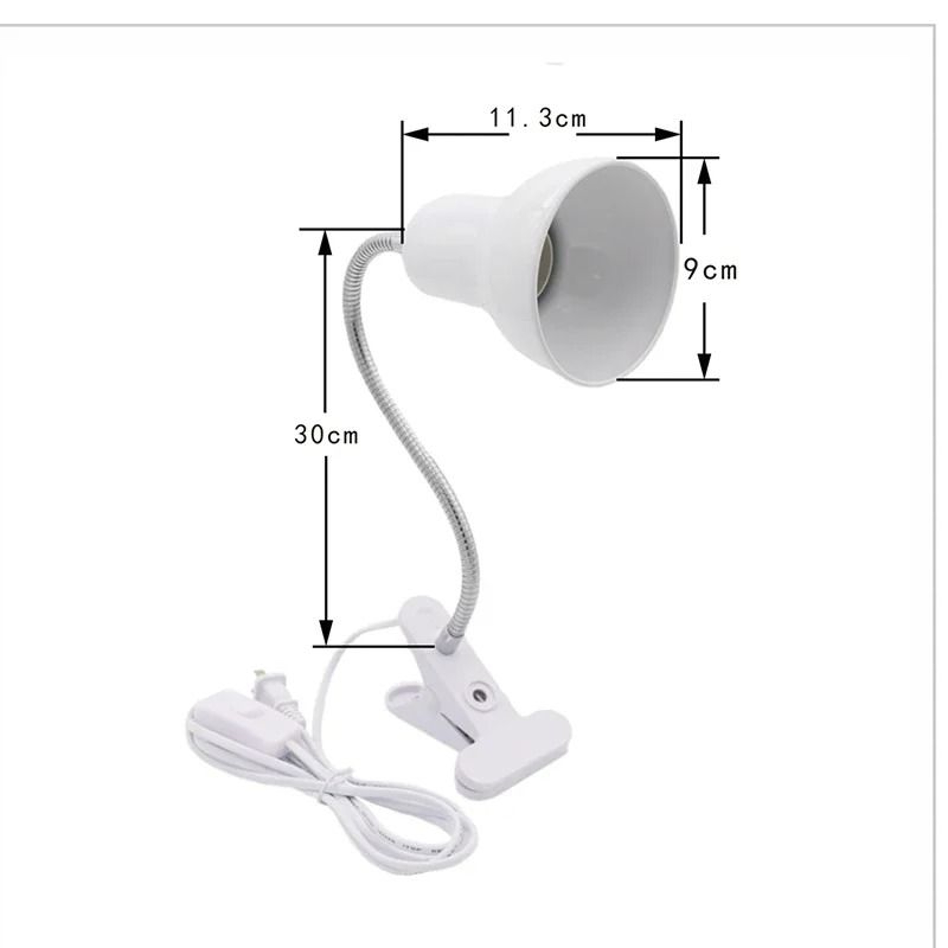 E27 Adjustable Gooseneck ClipOn Desk  Bedside Lamp 6
