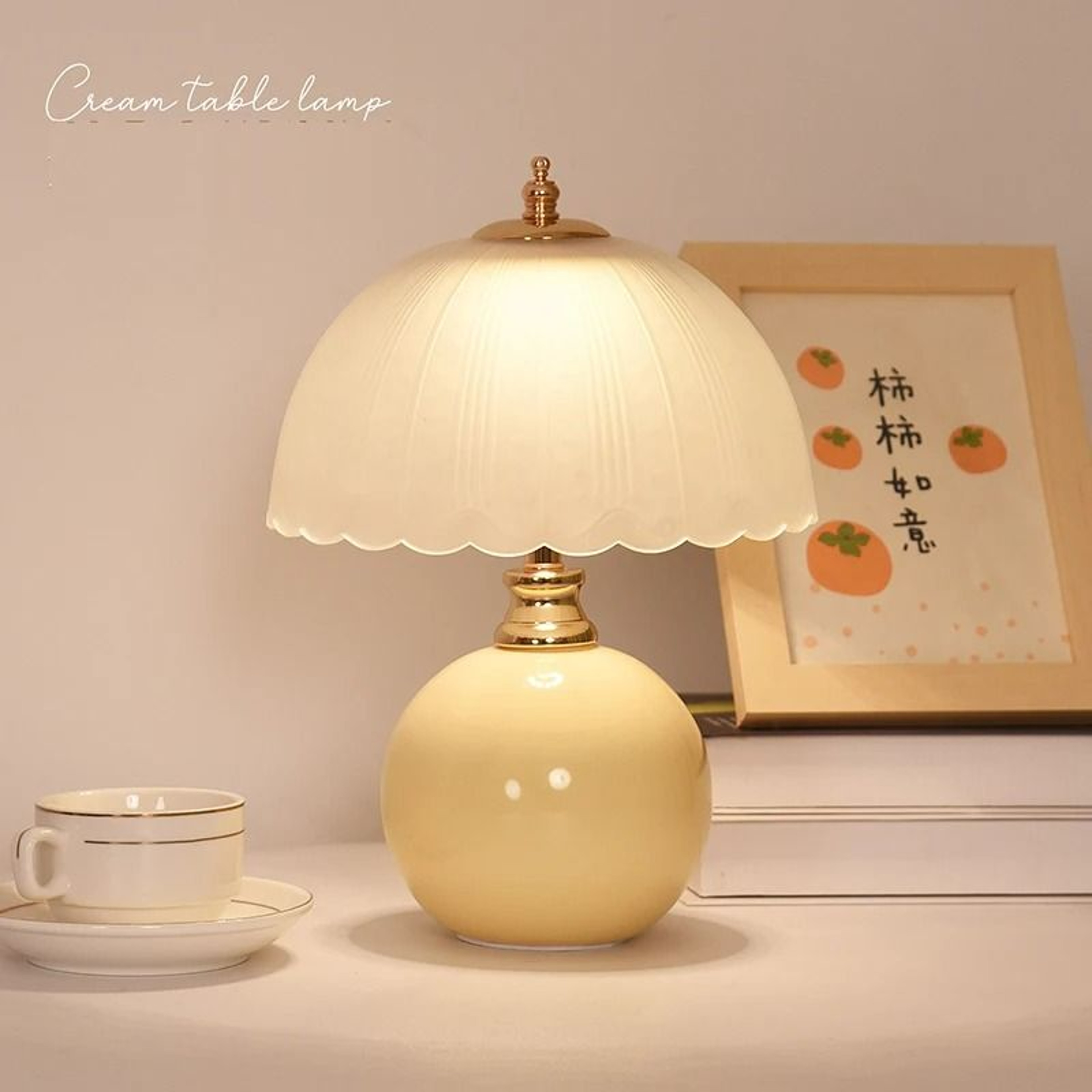 Modern Ceramic Table Lamp With Glass Shade 7