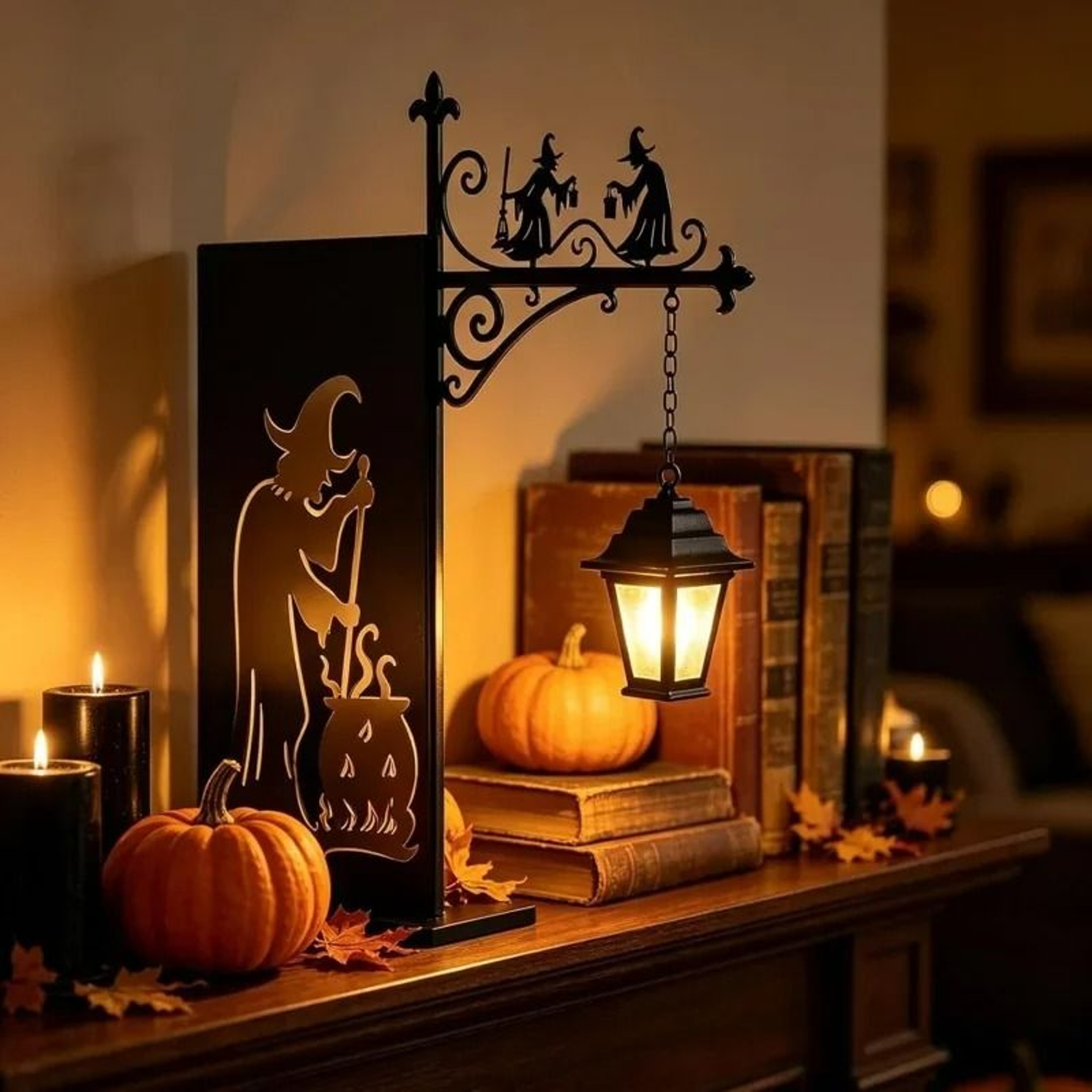 Mini Library Lantern Bookshelf  Book Nook Lamp 0