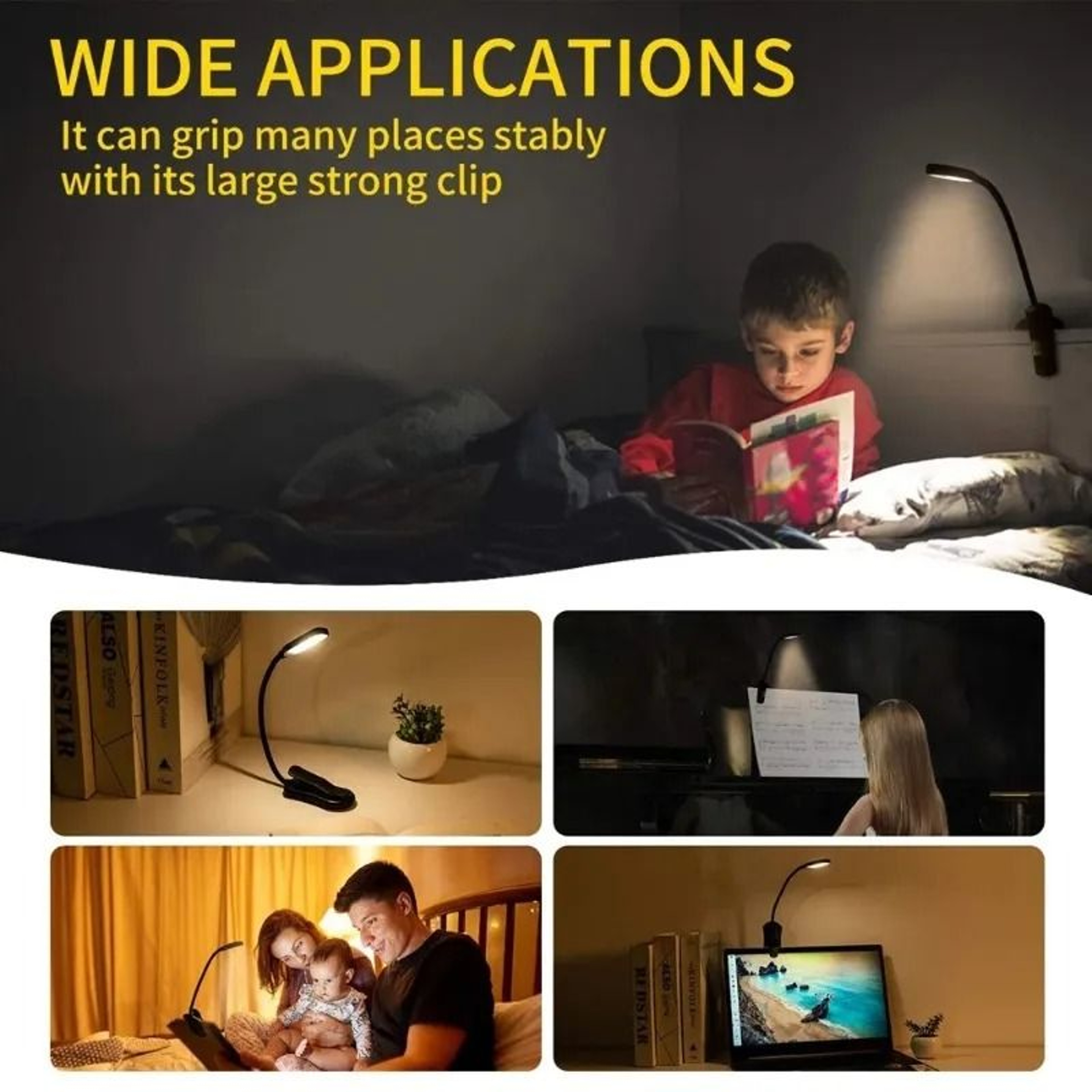 Bendable Gooseneck ClipOn LED Reading Lamp 3