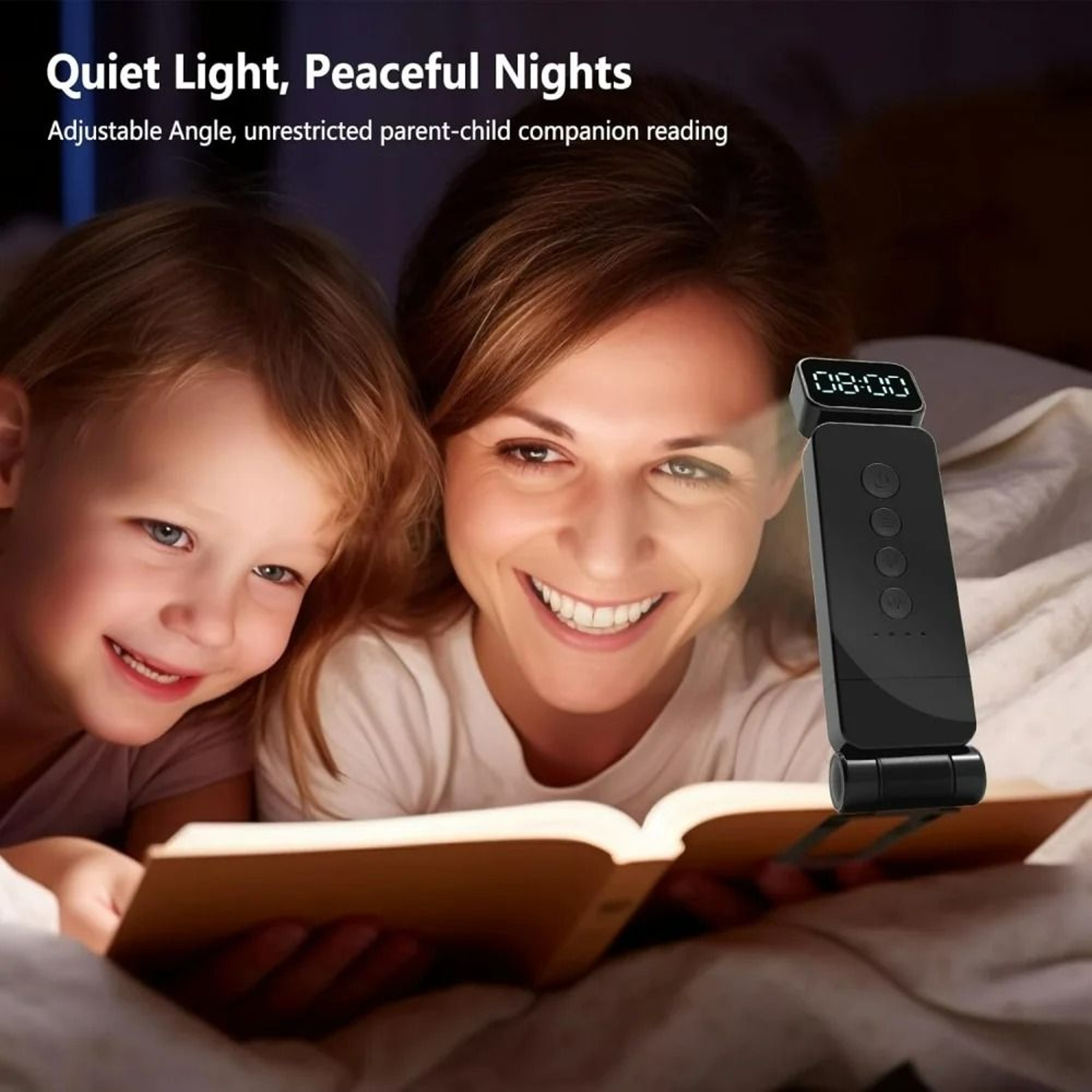 Metal Rechargeable LED Book Light With AutoTimer 7