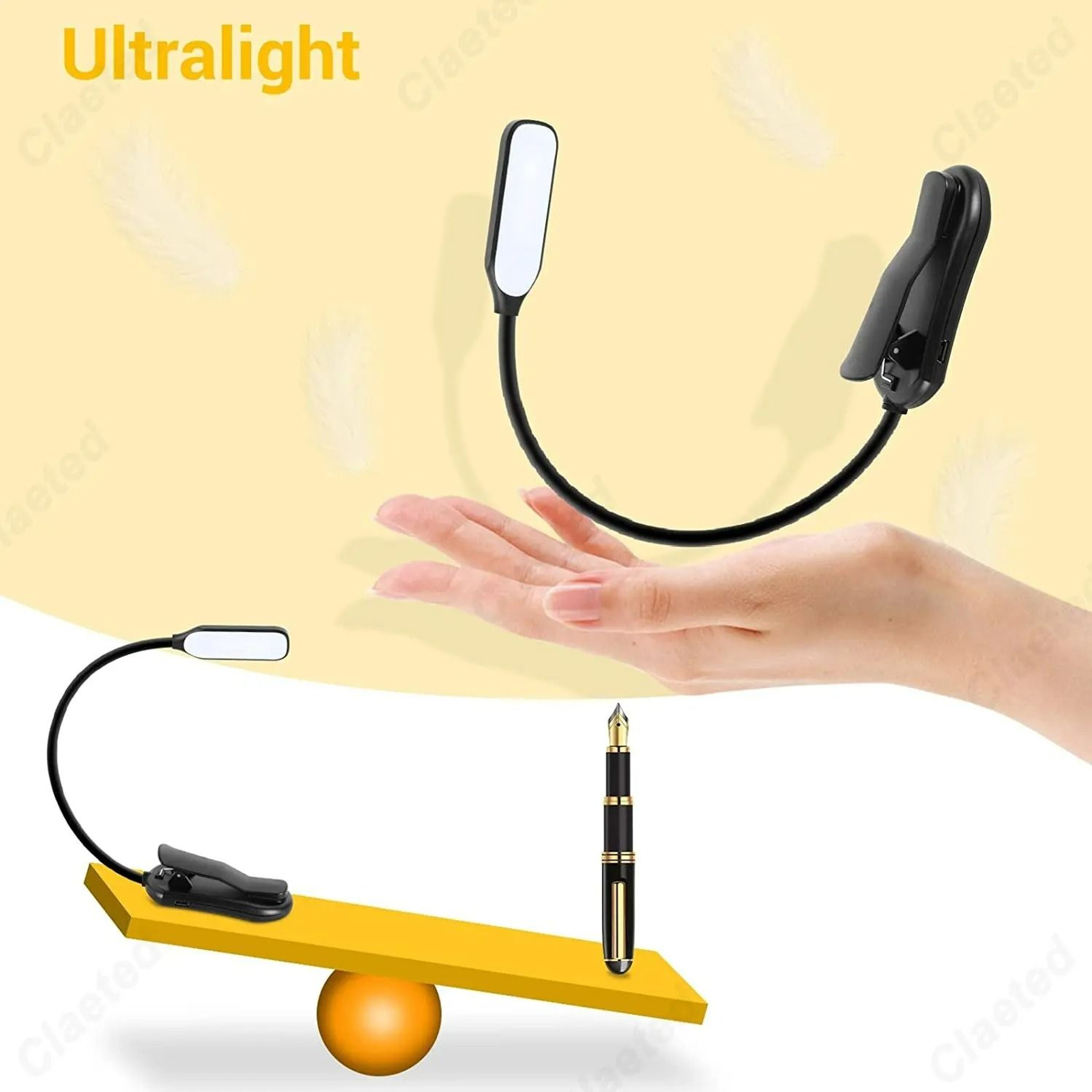 USB Rechargeable Portable ClipOn Reading Light 3