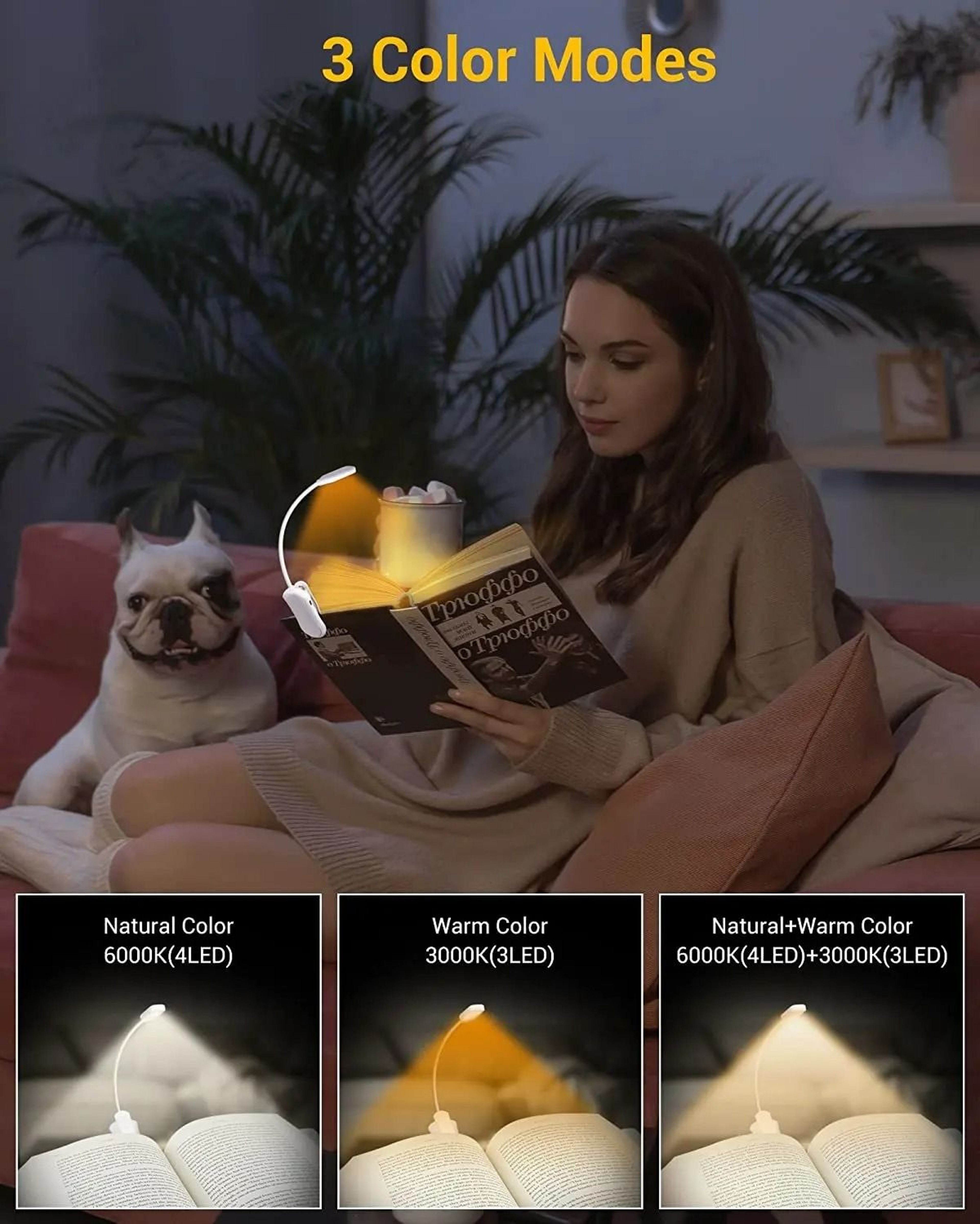 USB Rechargeable Portable ClipOn Reading Light 5