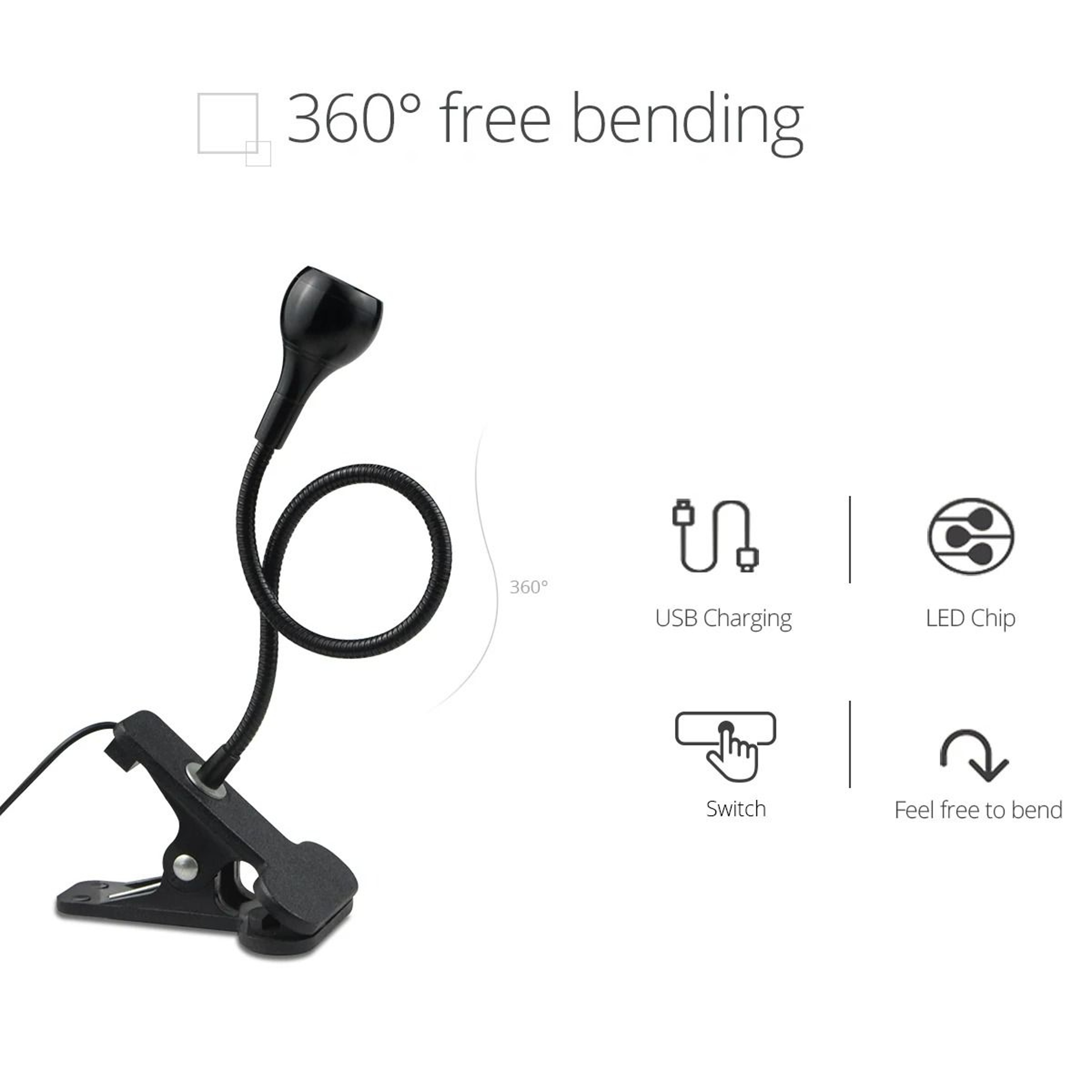 Flexible USB ClipOn Desk  Reading Lamp 3