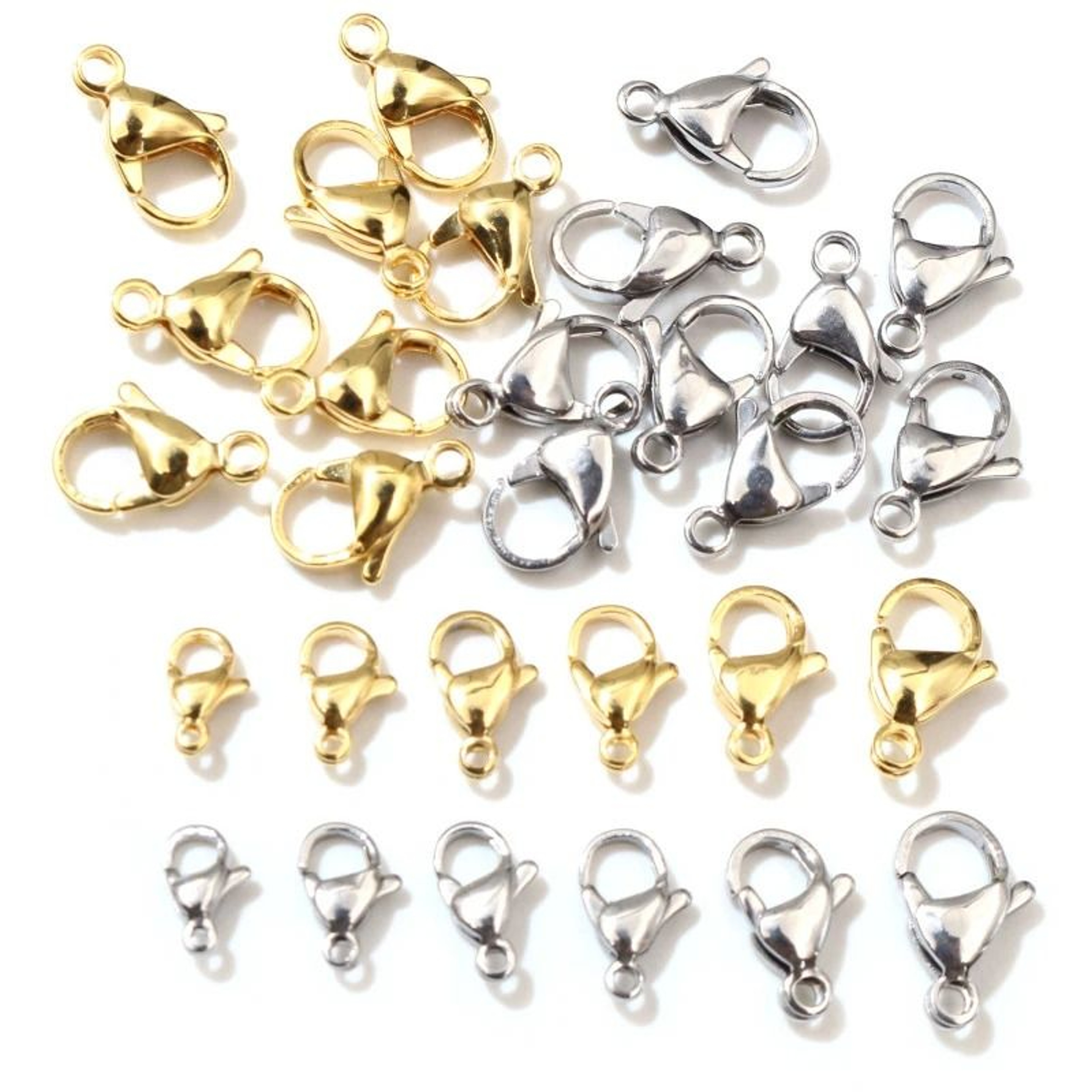 30Piece Stainless Steel GoldPlated Lobster Clasp Hooks 3