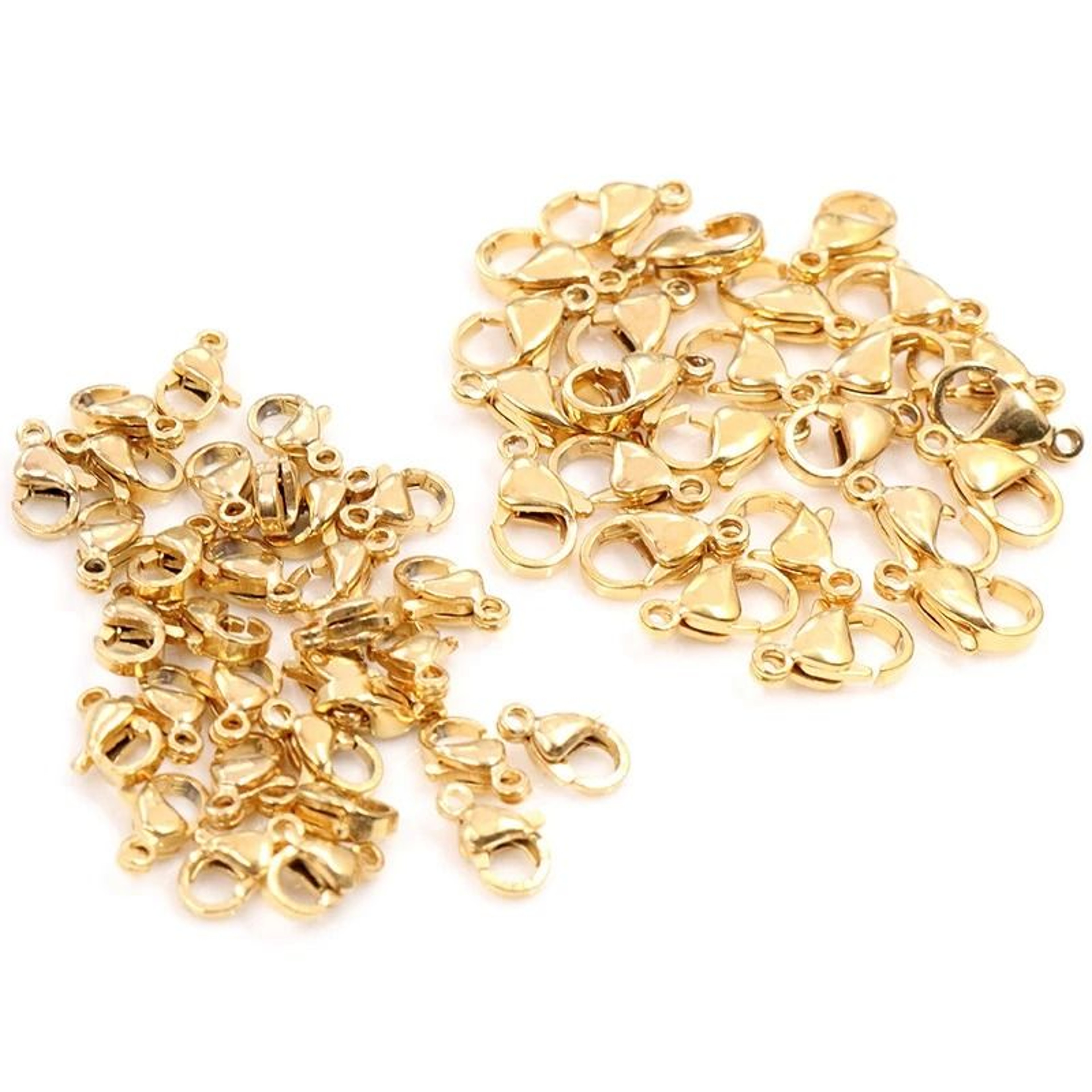 30Piece Stainless Steel GoldPlated Lobster Clasp Hooks 8