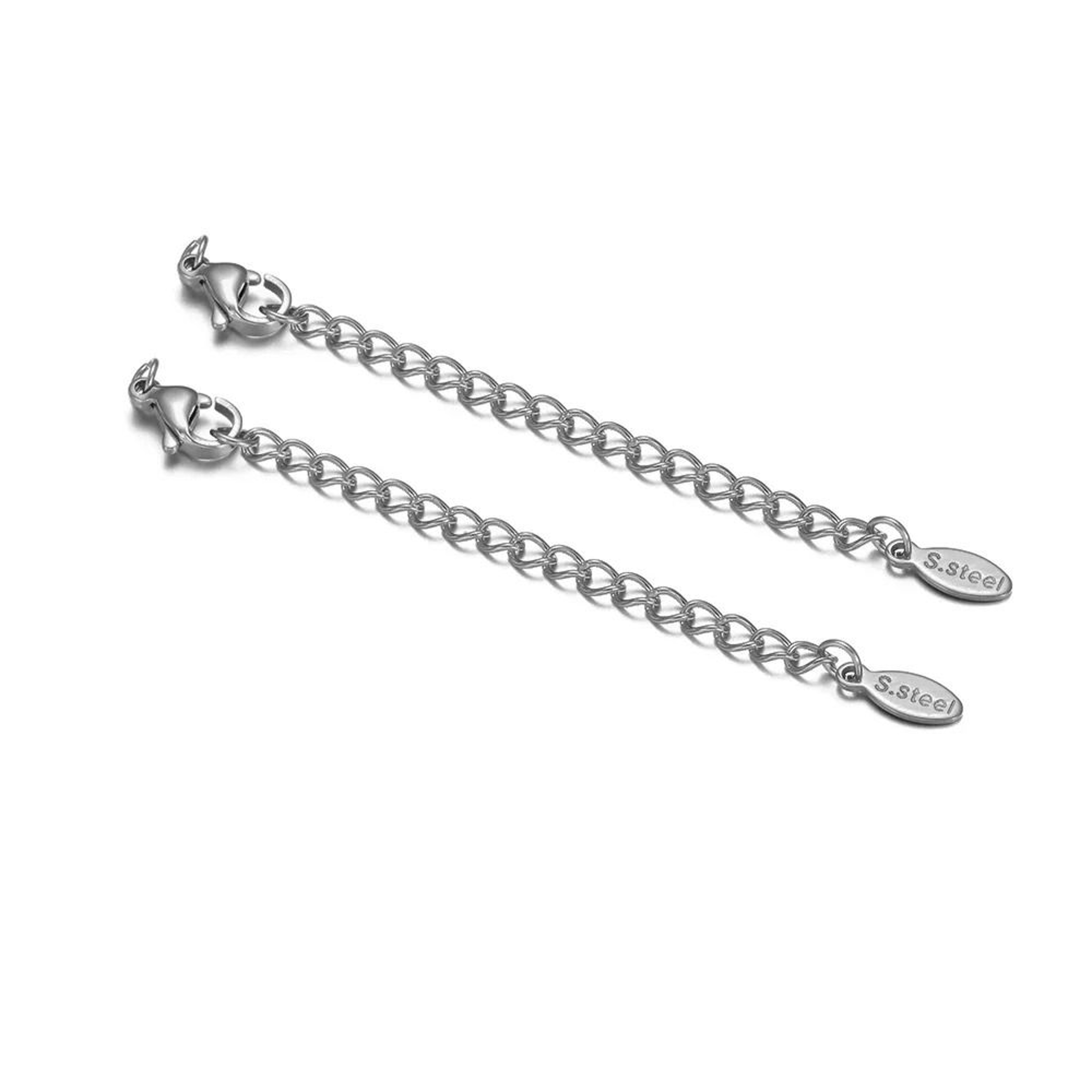 10Piece Stainless Steel Lobster Clasps With 2 In Extension Chains 7