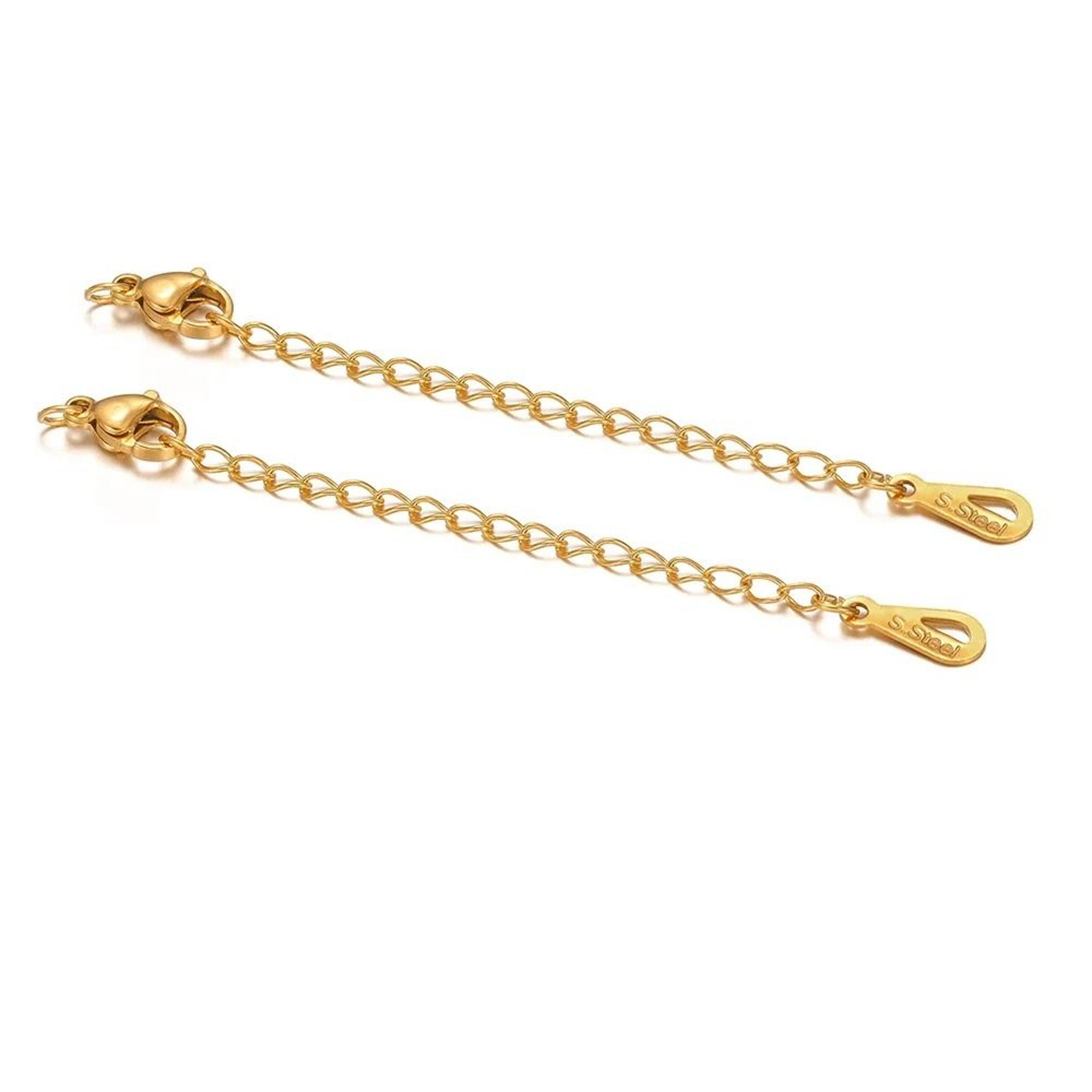 10Piece Stainless Steel Lobster Clasps With 2 In Extension Chains 20