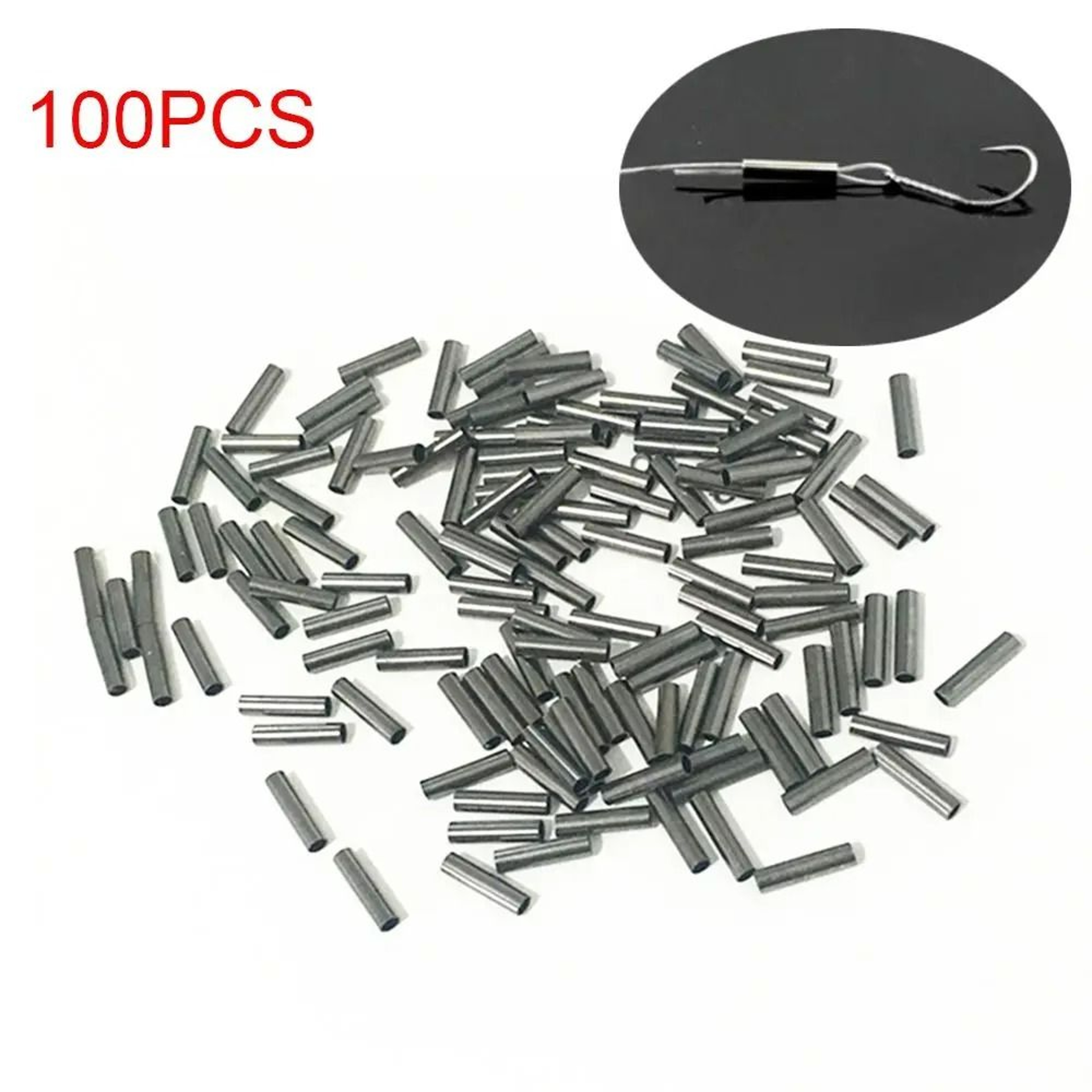 100Piece Fishing Line Copper  Aluminum Crimp Sleeves 5