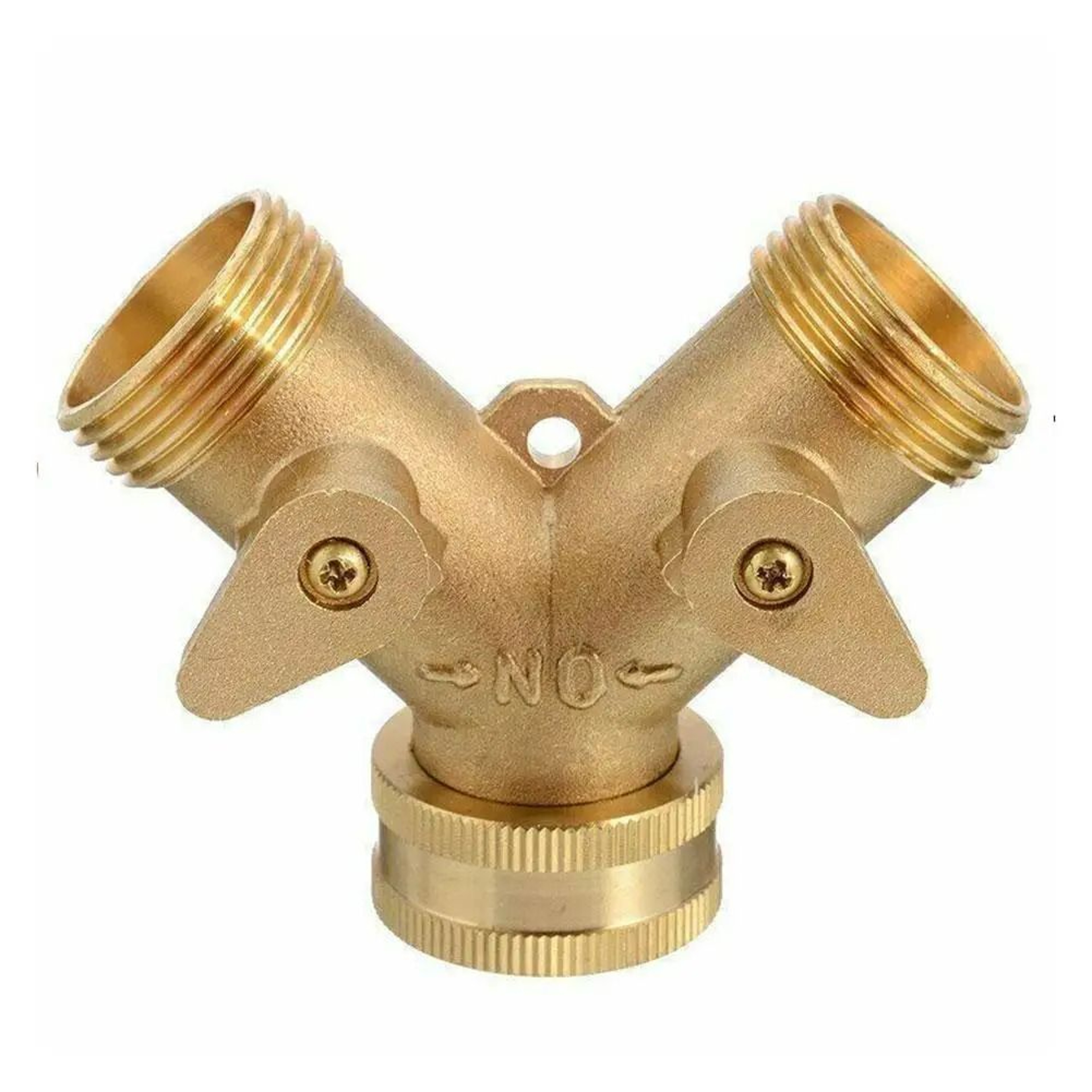 HeavyDuty Brass 2Way Garden Hose Splitter 2