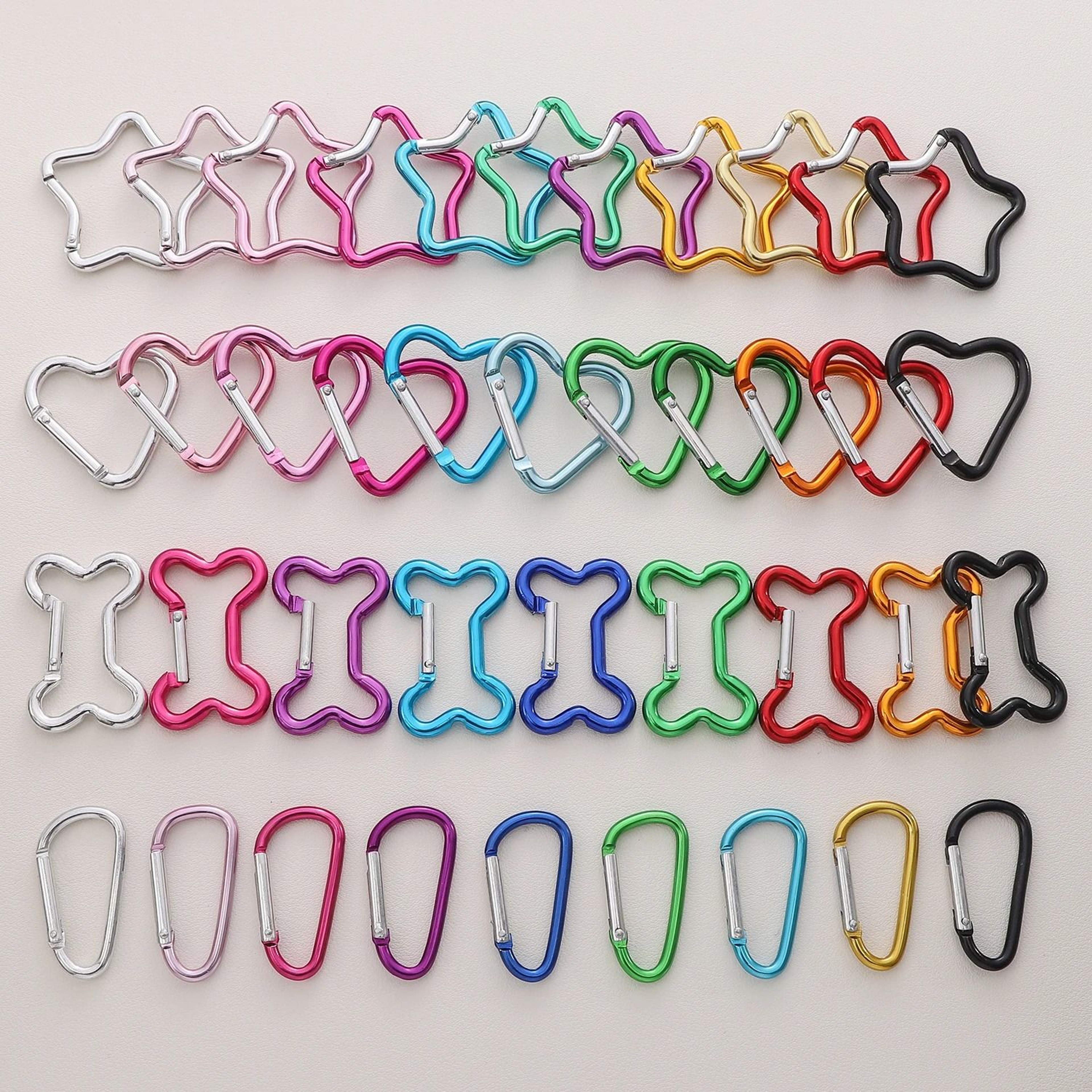 Shaped Aluminum Locking Carabiner Keychain Clips 0