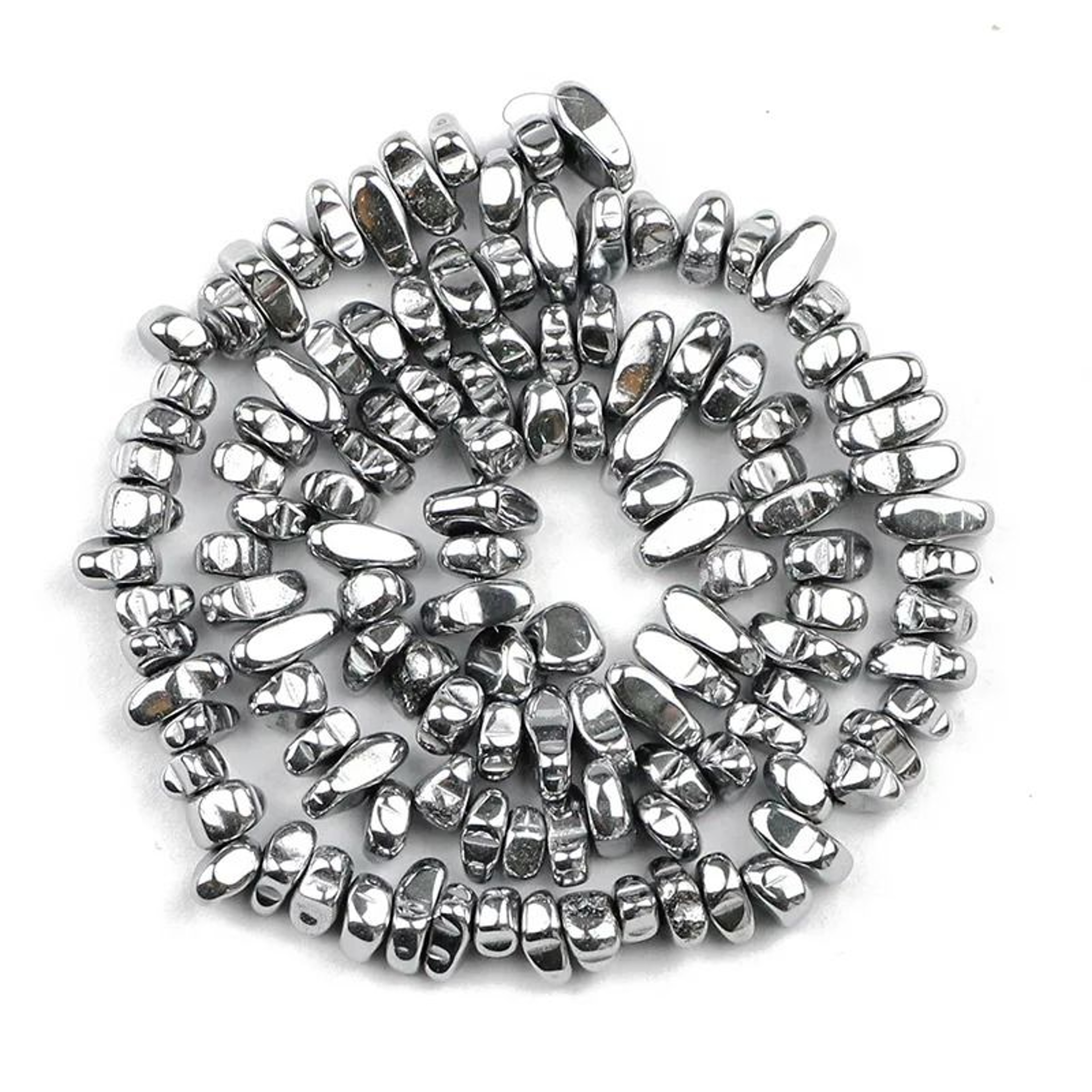 Natural Irregular Hematite Chip Beads Strand 15 In 11