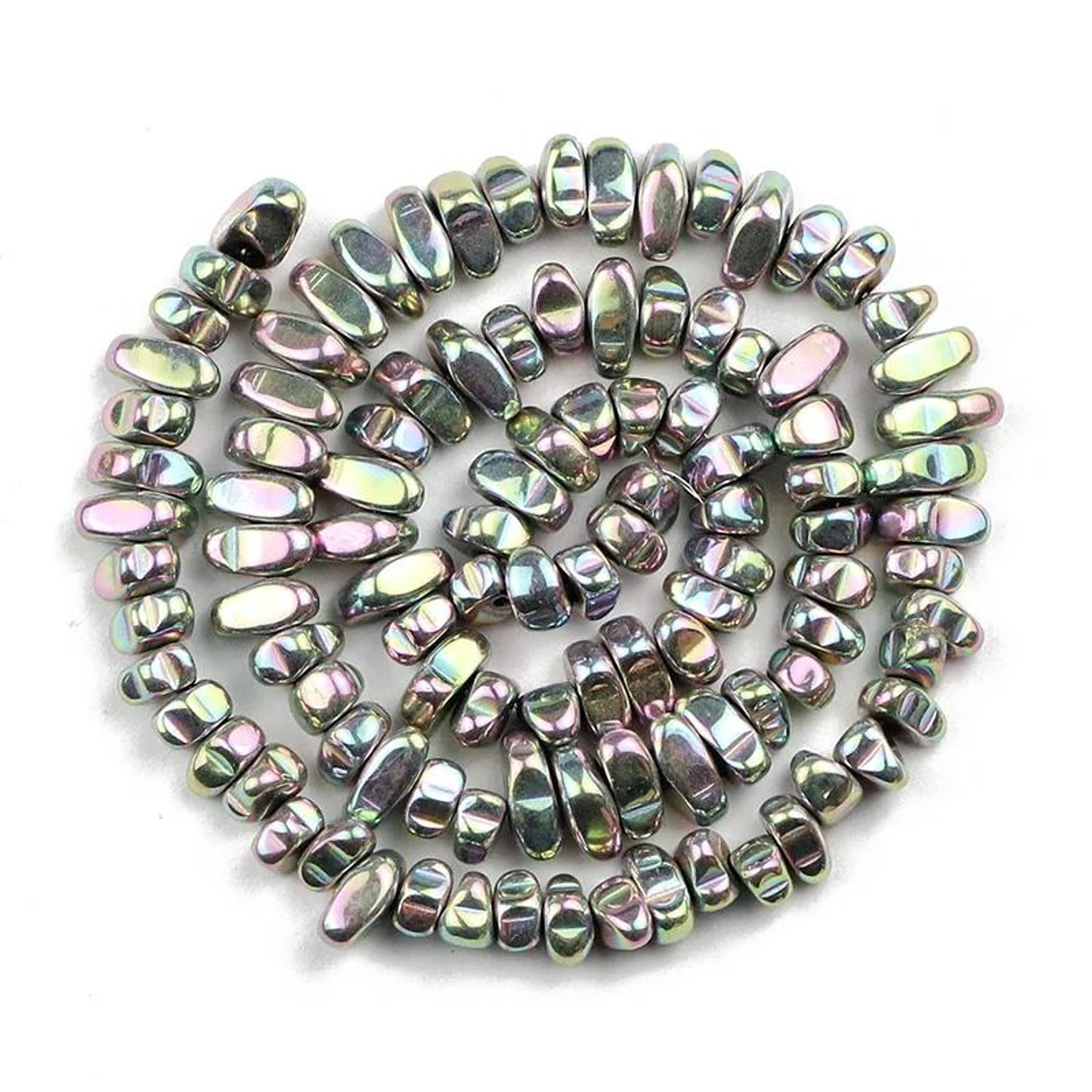 Natural Irregular Hematite Chip Beads Strand 15 In 16