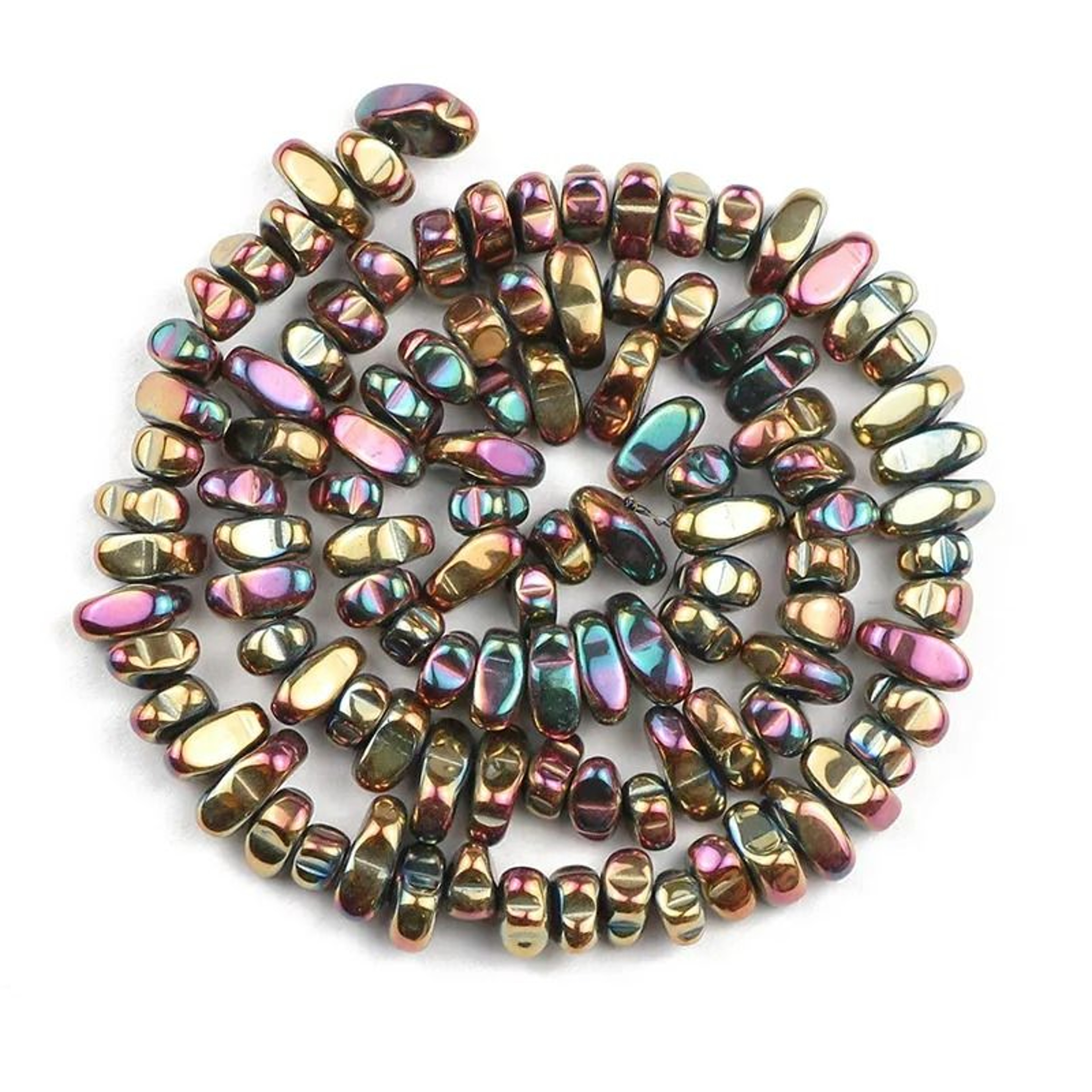 Natural Irregular Hematite Chip Beads Strand 15 In 17