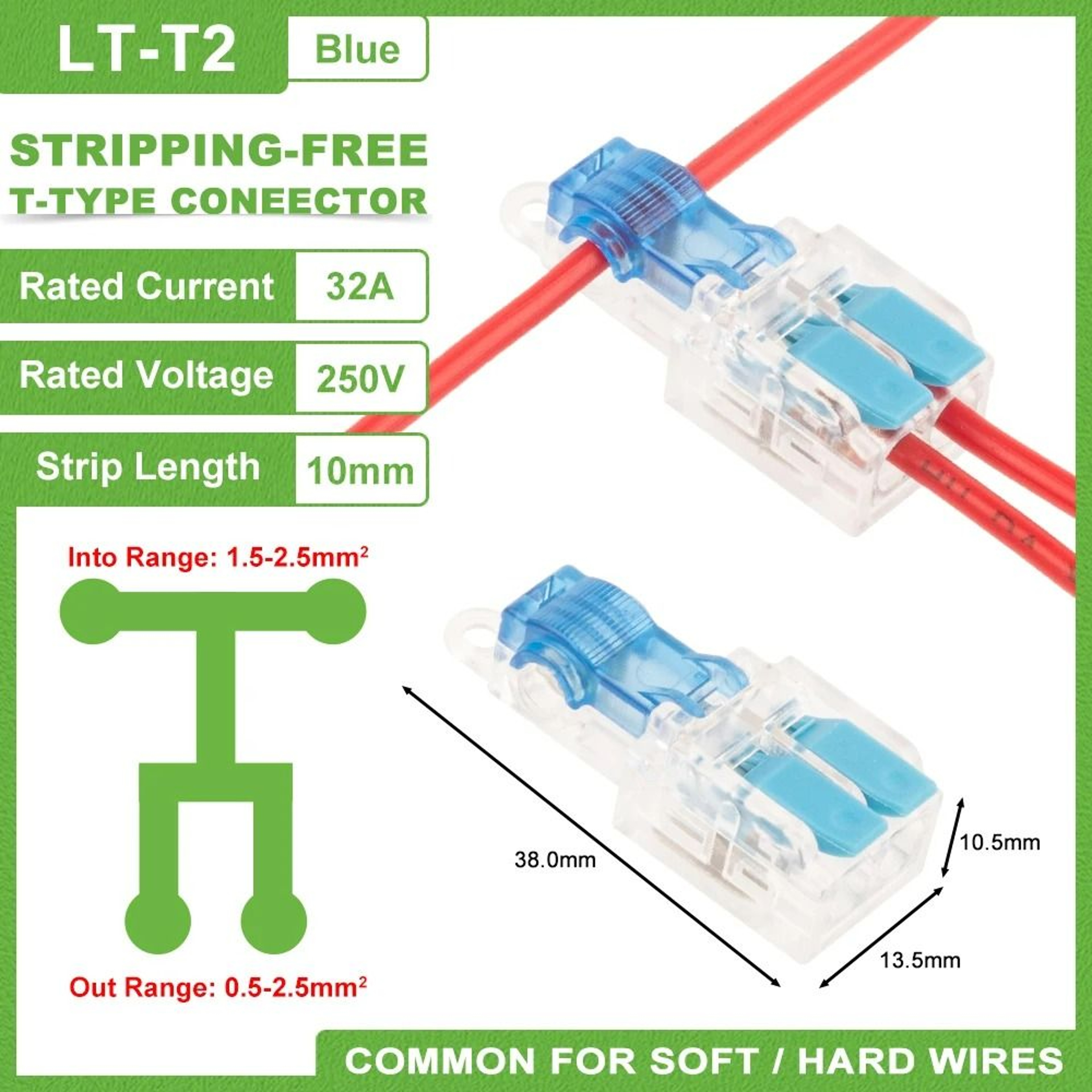 TType StrippingFree Quick Wire Splice Connectors 5 Pcs 10