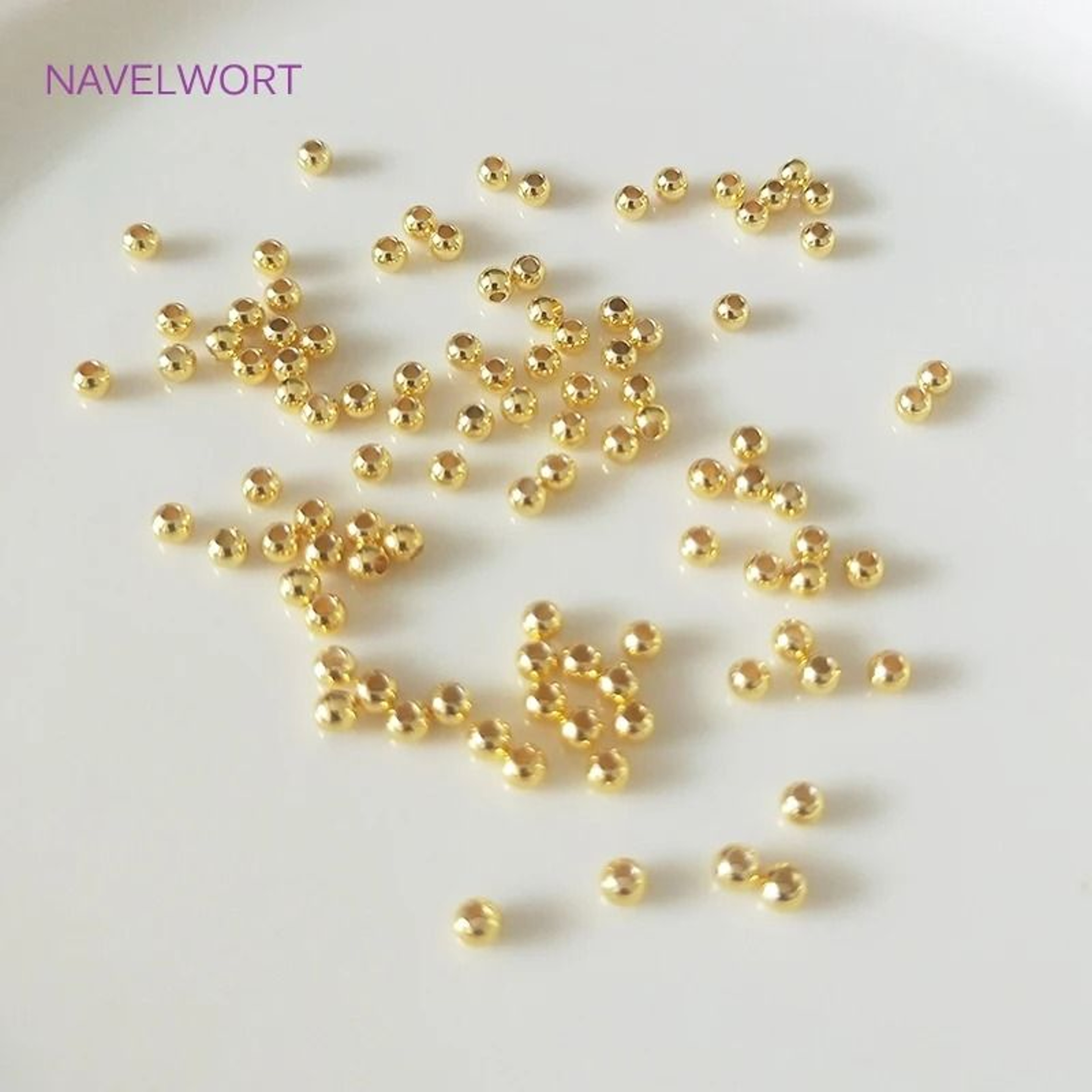 14K  18K Real Gold Plated Round Spacer Beads 100 Pcs 3