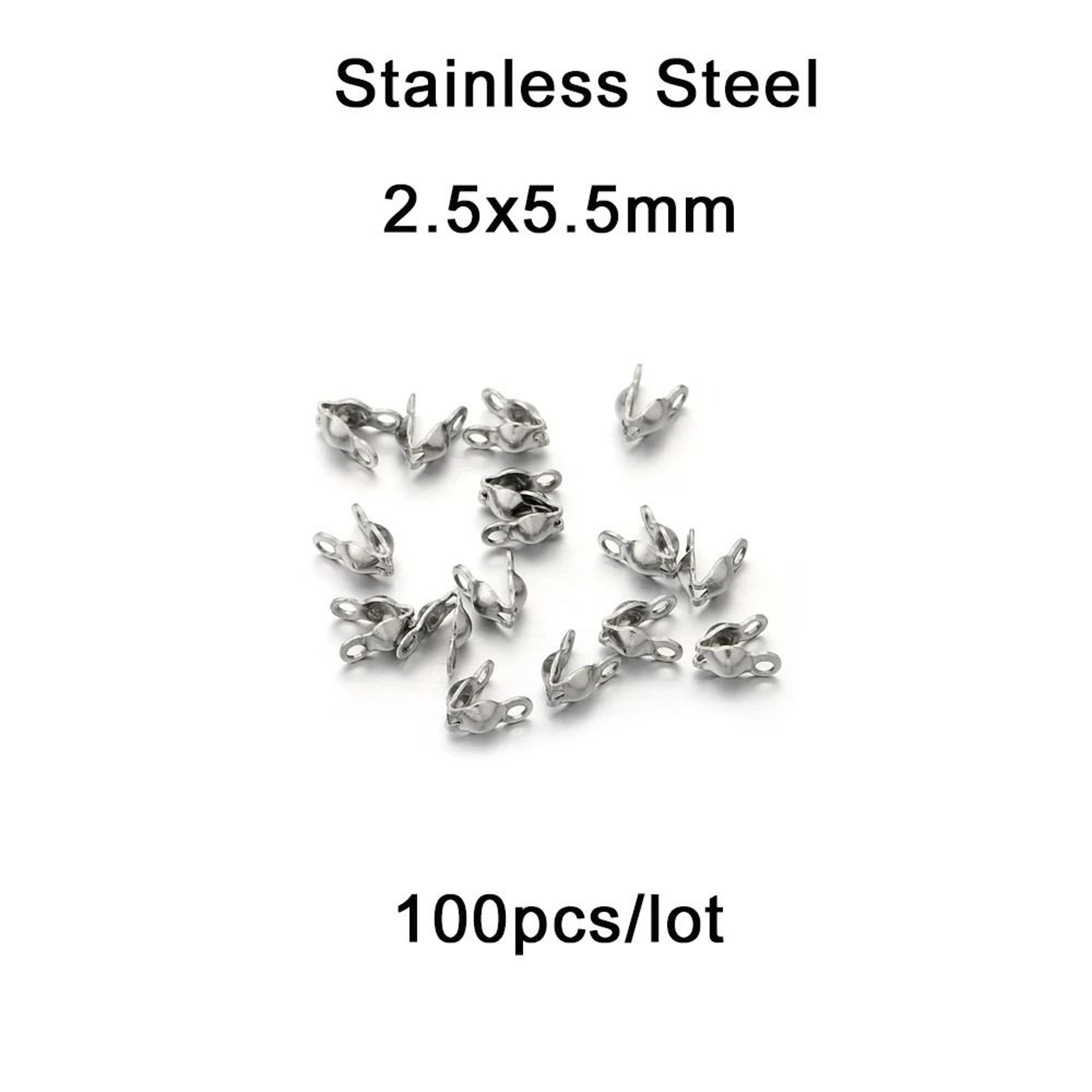 Ball Chain Calotte End Crimp Connectors 100 Pcs 7