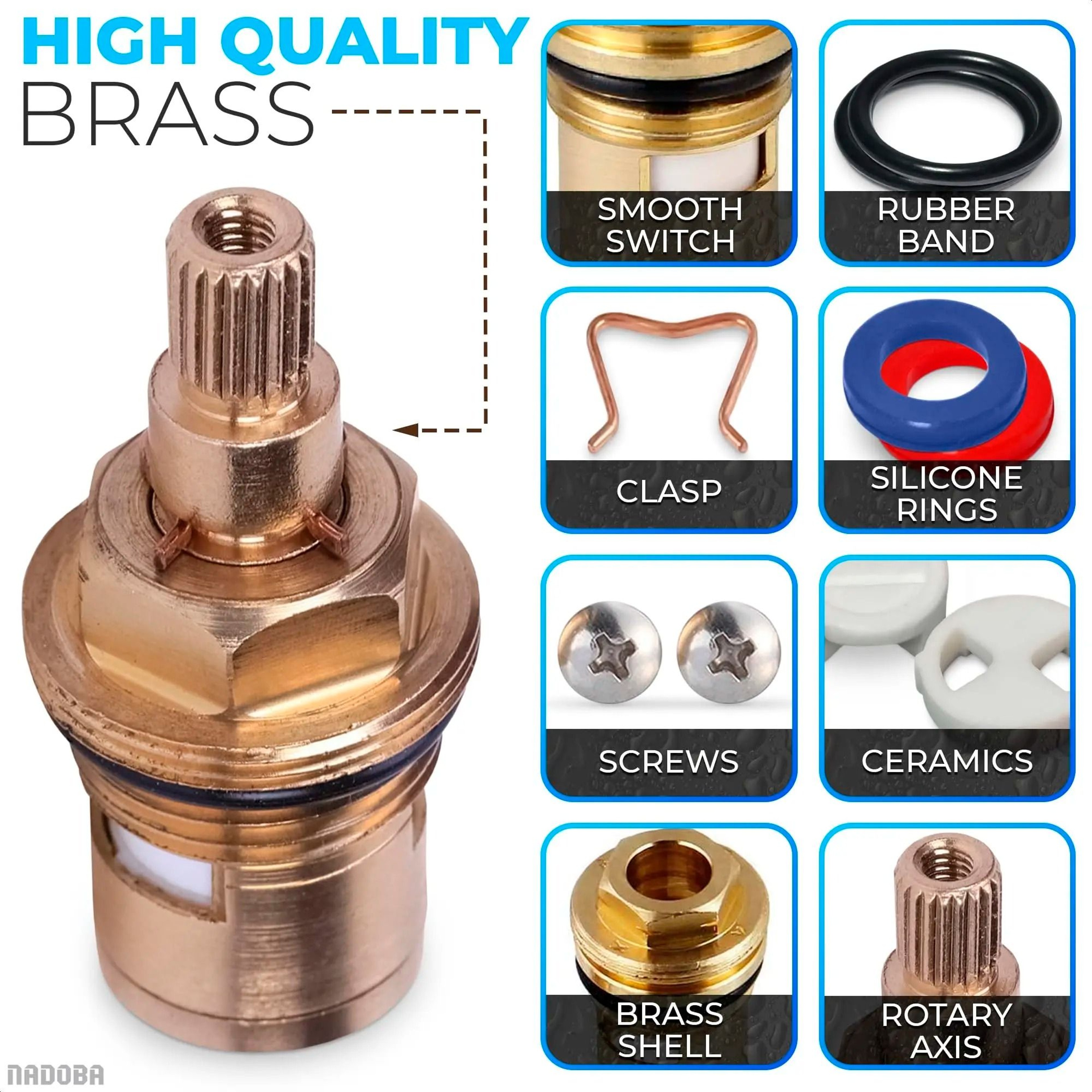 Universal Brass Ceramic Disc Replacement Tap Valve 1