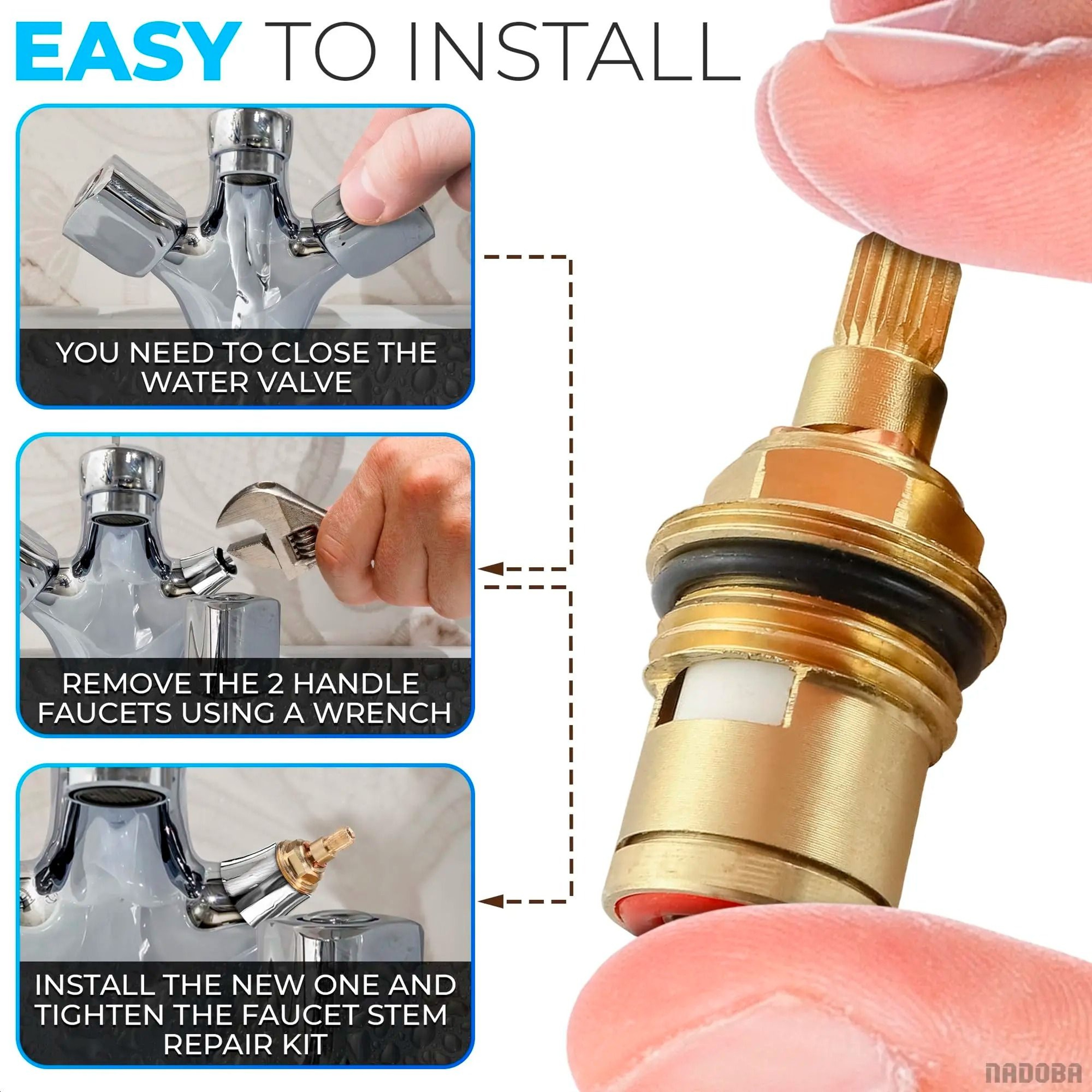 Universal Brass Ceramic Disc Replacement Tap Valve 2