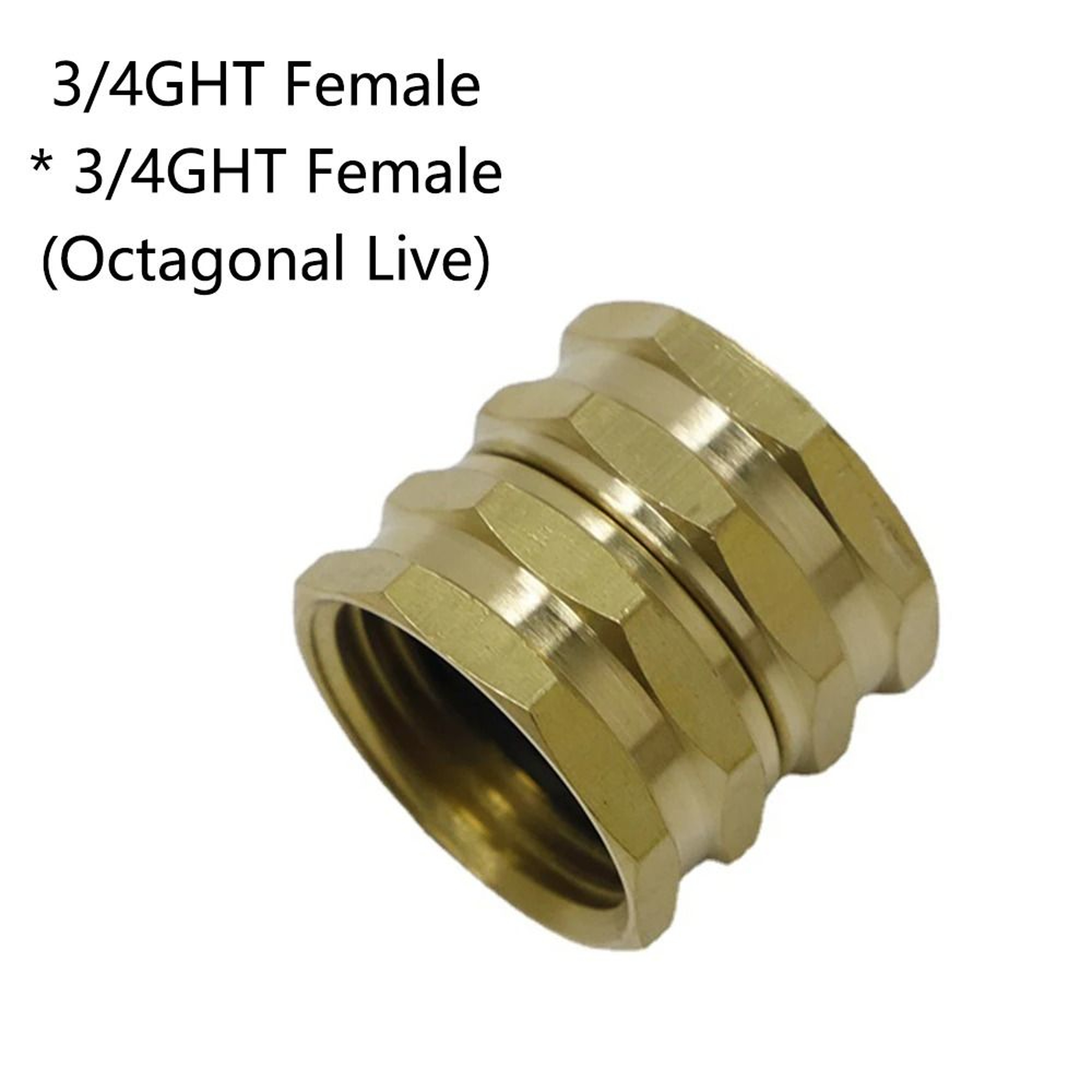 34 GHT Brass Double Female Thread Garden Hose Adapter 2
