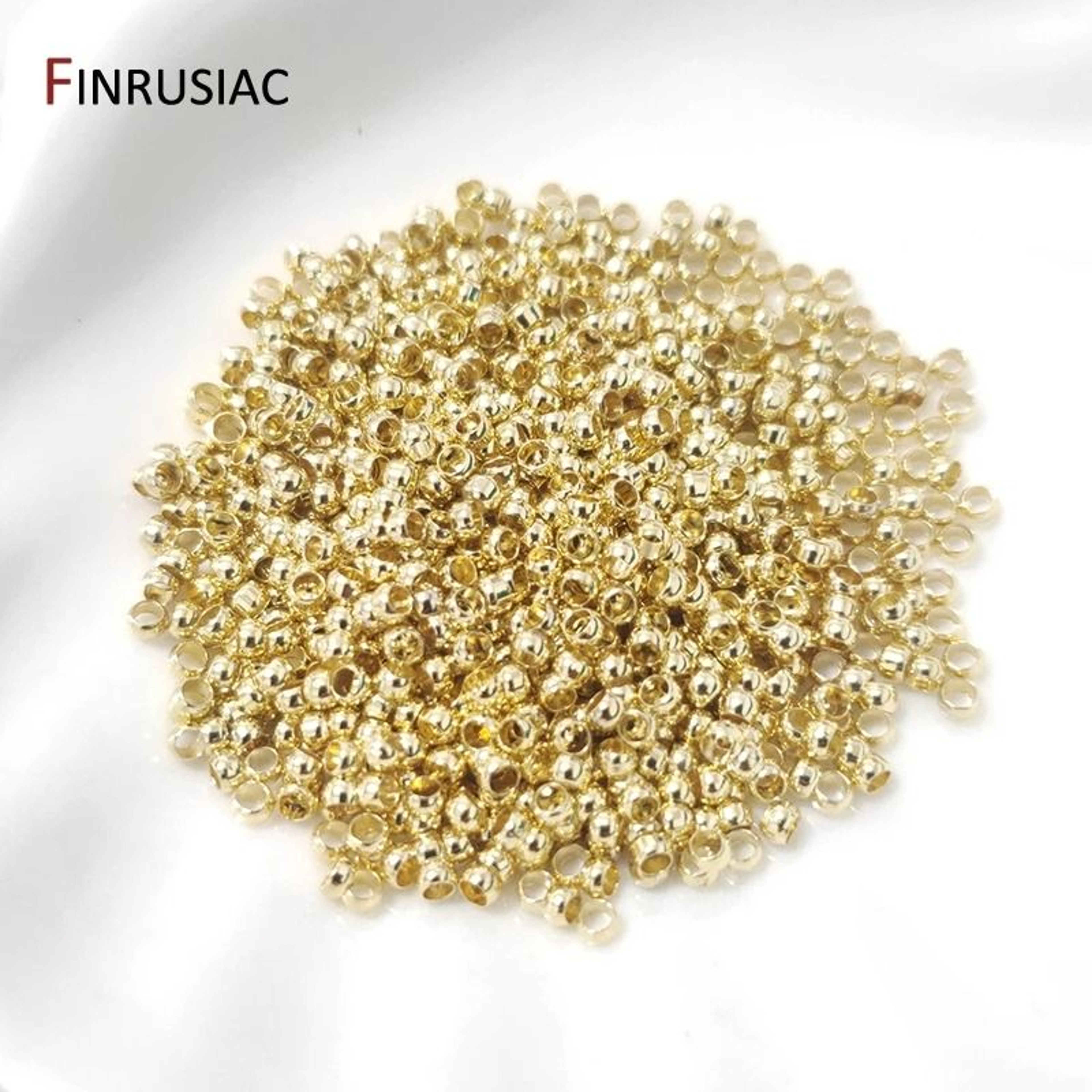 18K Gold Plated Ball Crimp End Beads 200 Pcs 0