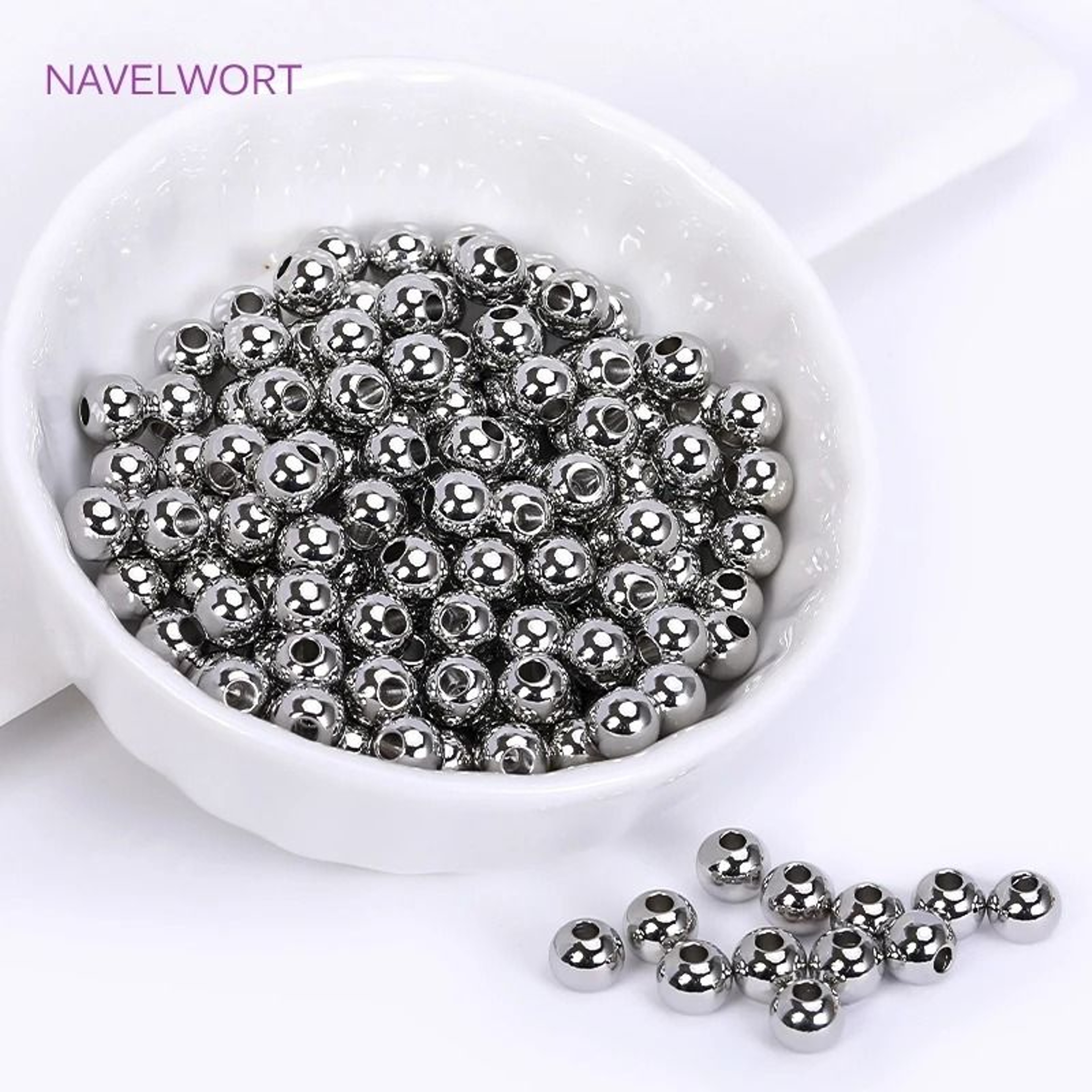 18K Gold Plated Brass Round Spacer Beads 4