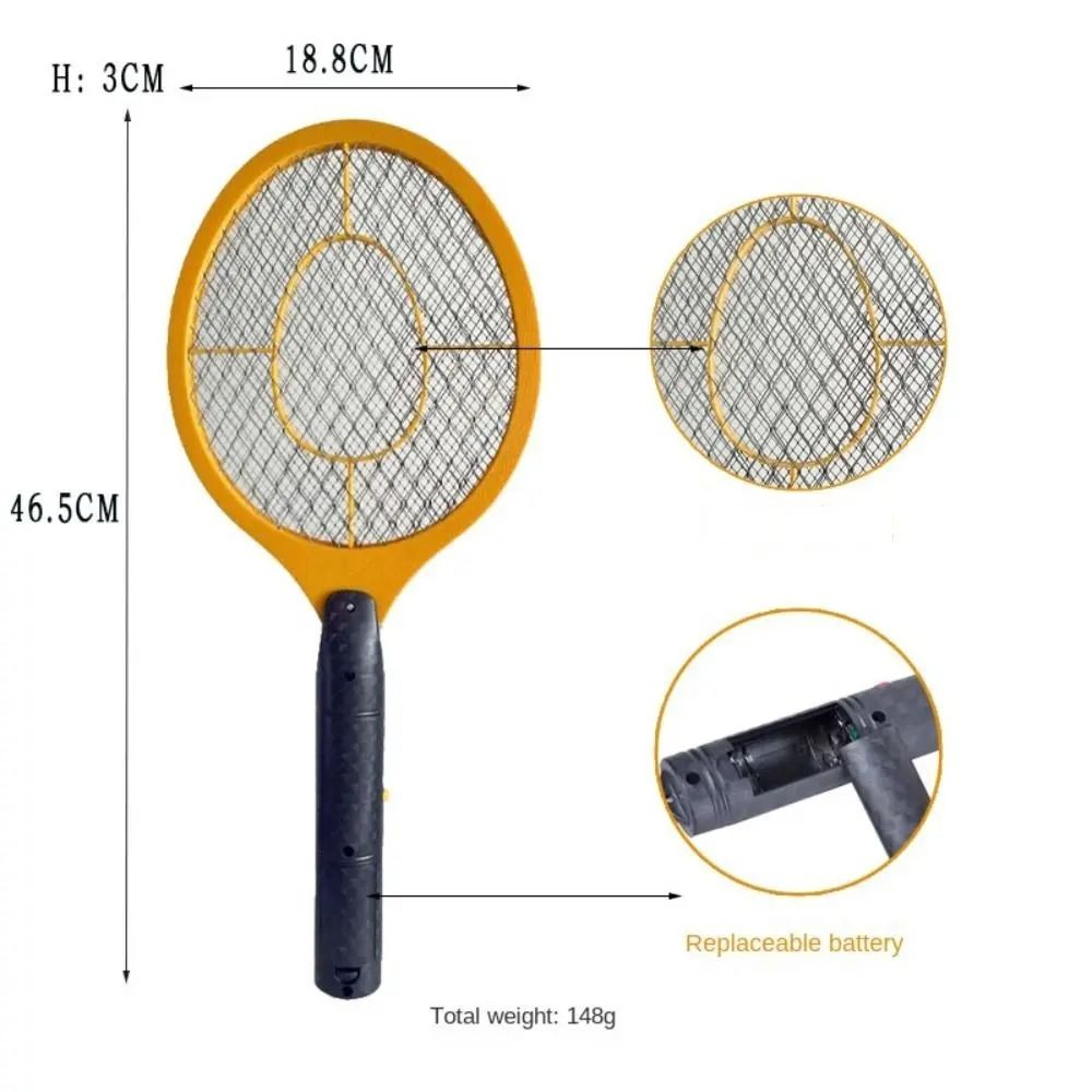 Handheld Electric Mosquito  Fly Zapper Racket 5