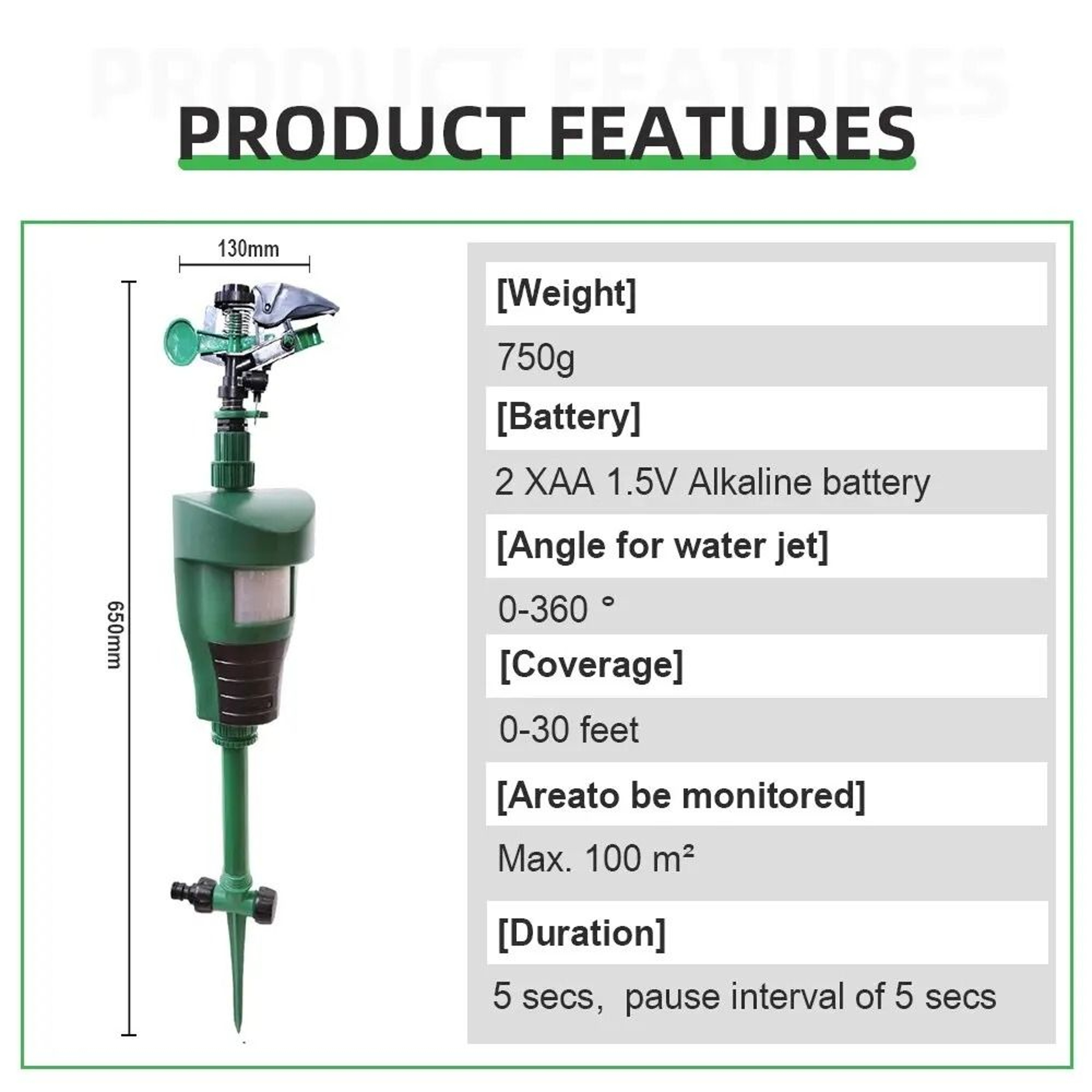 Elite Solar Motion Sensor Water Jet Animal Repeller Sprinkler 4