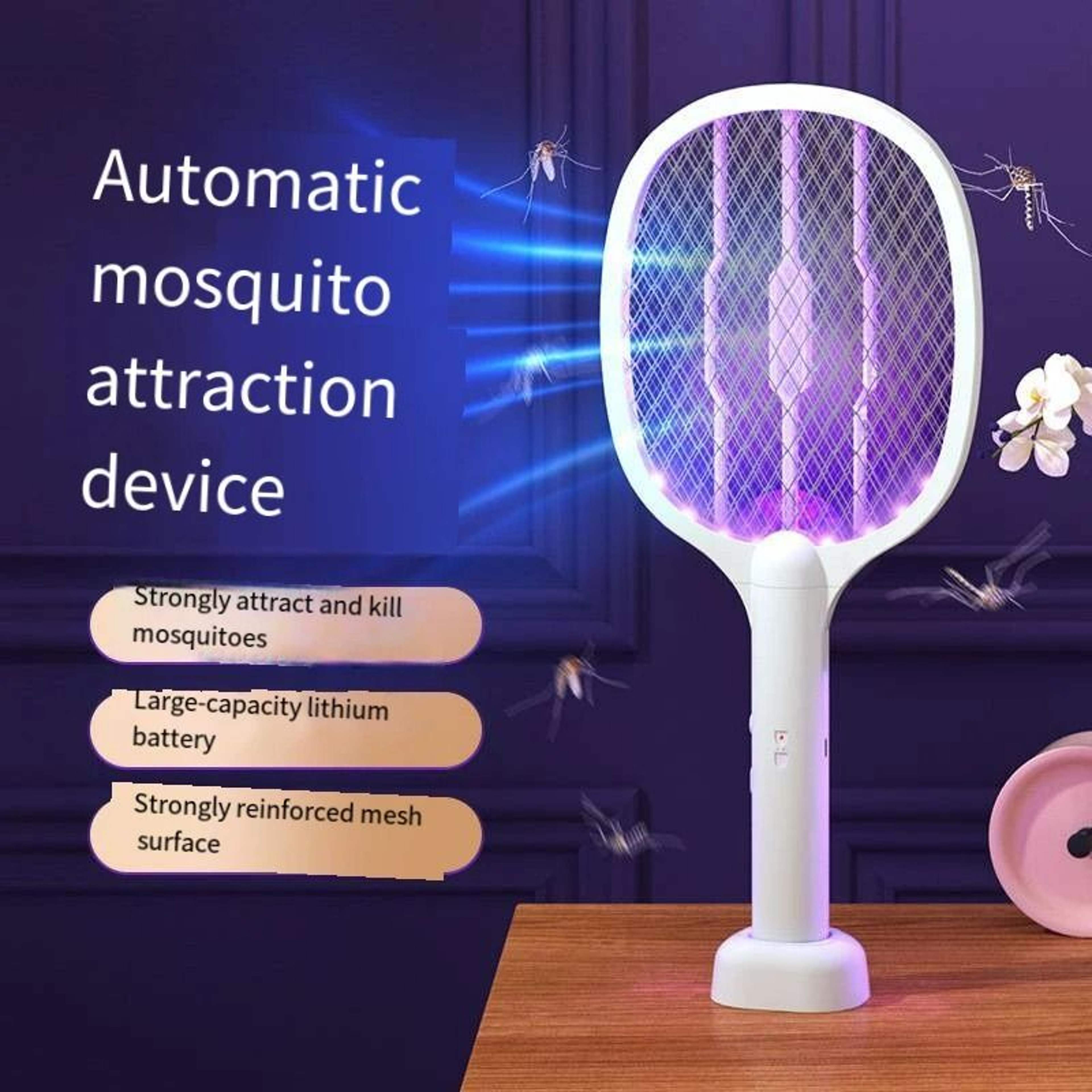 Rechargeable Foldable Electric Mosquito Swatter  Trap Lamp 3