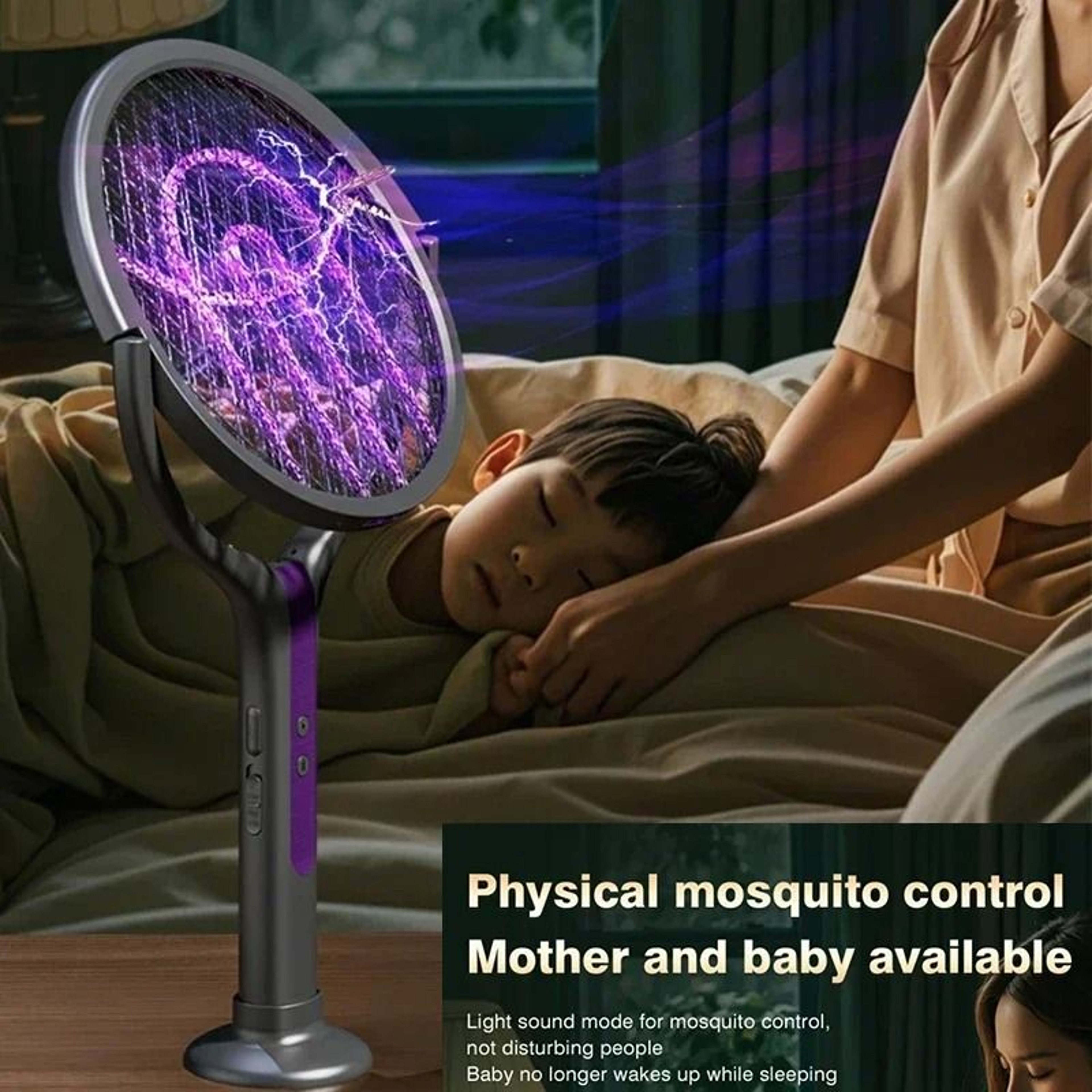 2in1 Retractable Electric Mosquito Swatter Racket 2