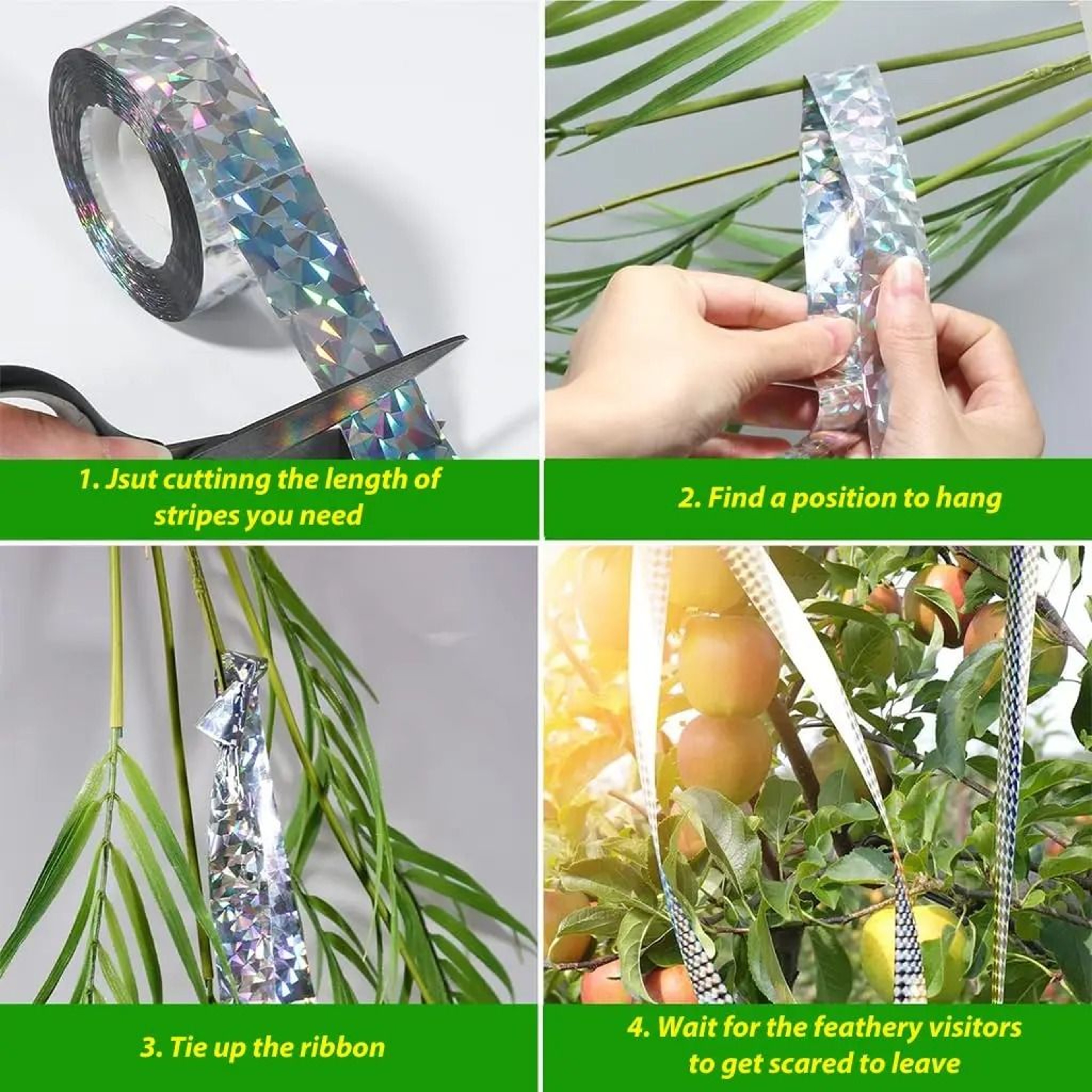 DoubleSided Reflective Bird Deterrent Ribbon 4