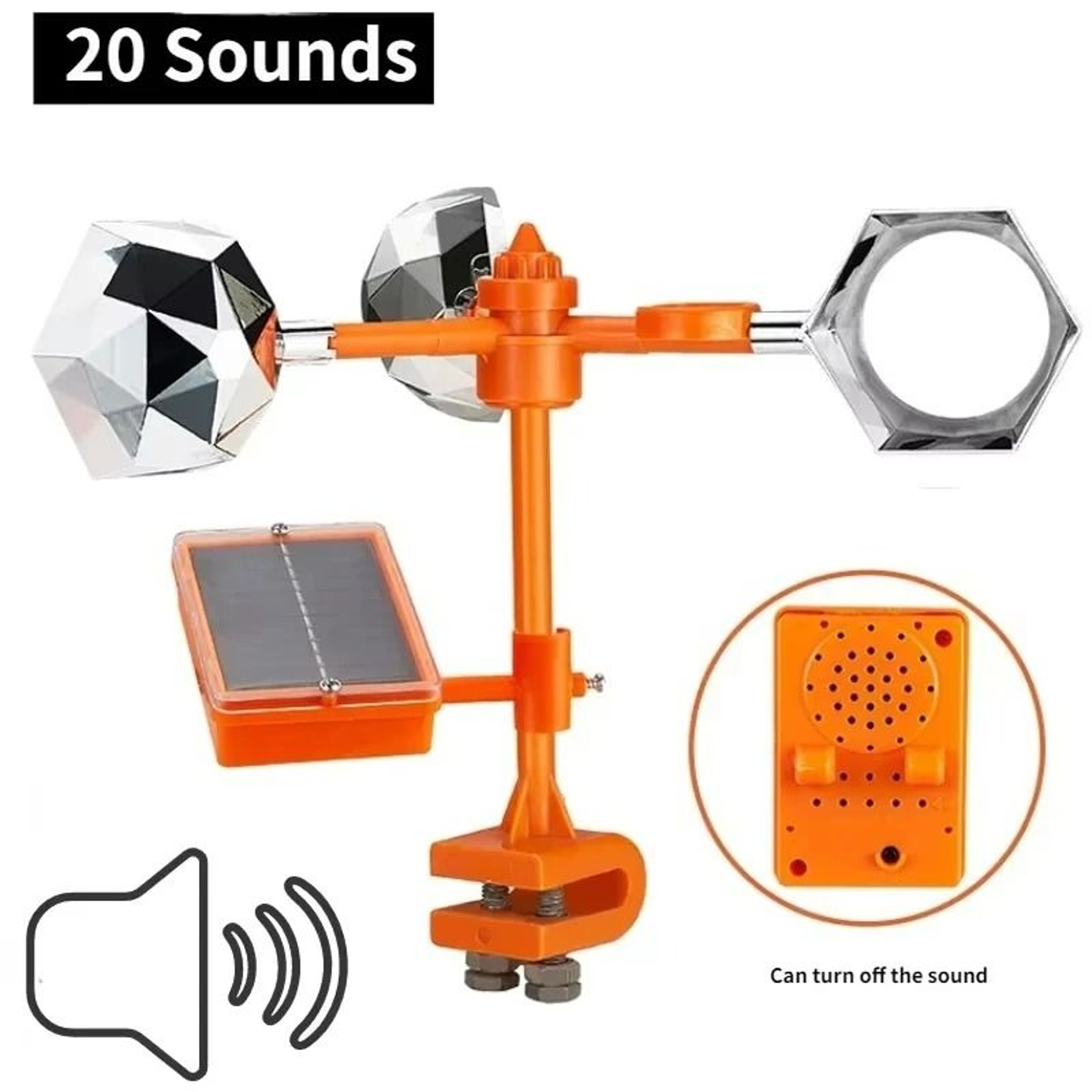 Solar  WindPowered Automatic 360 Rotating Bird Repeller 7