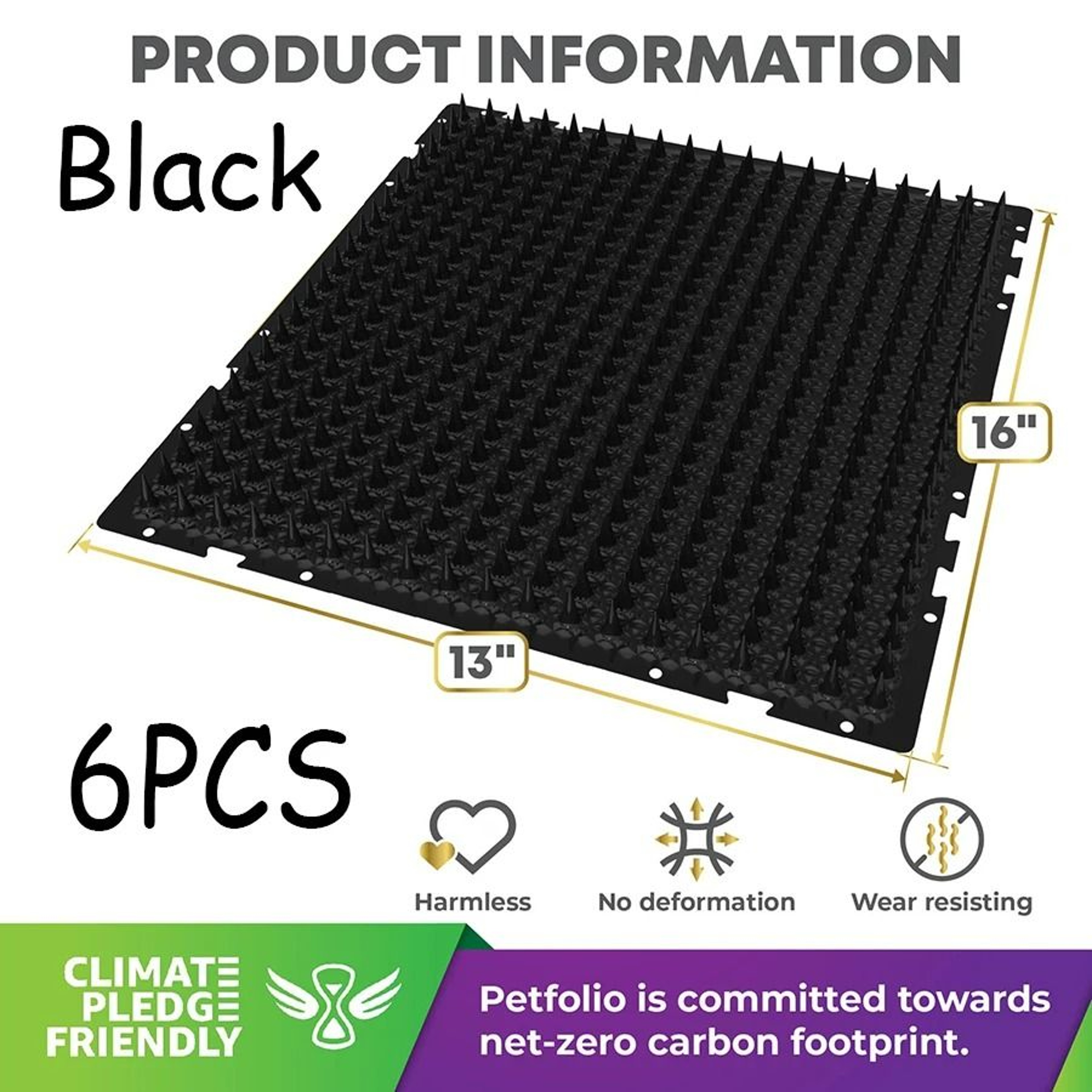 6Pack Plastic Animal Deterrent Spikes  Scat Mat Set 8
